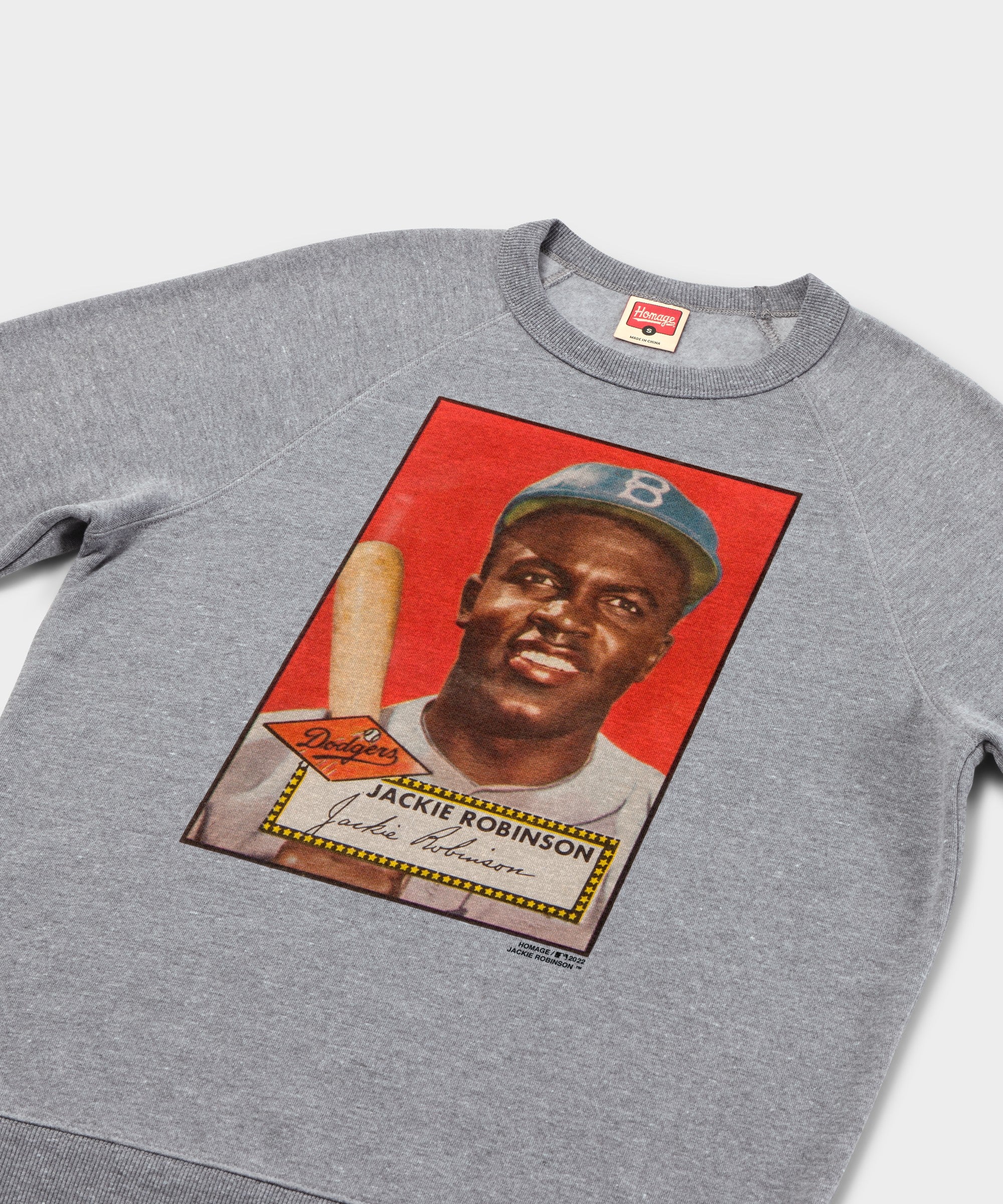 1952 Topps Baseball Jackie Robinson Dodgers Crewneck - Image 2