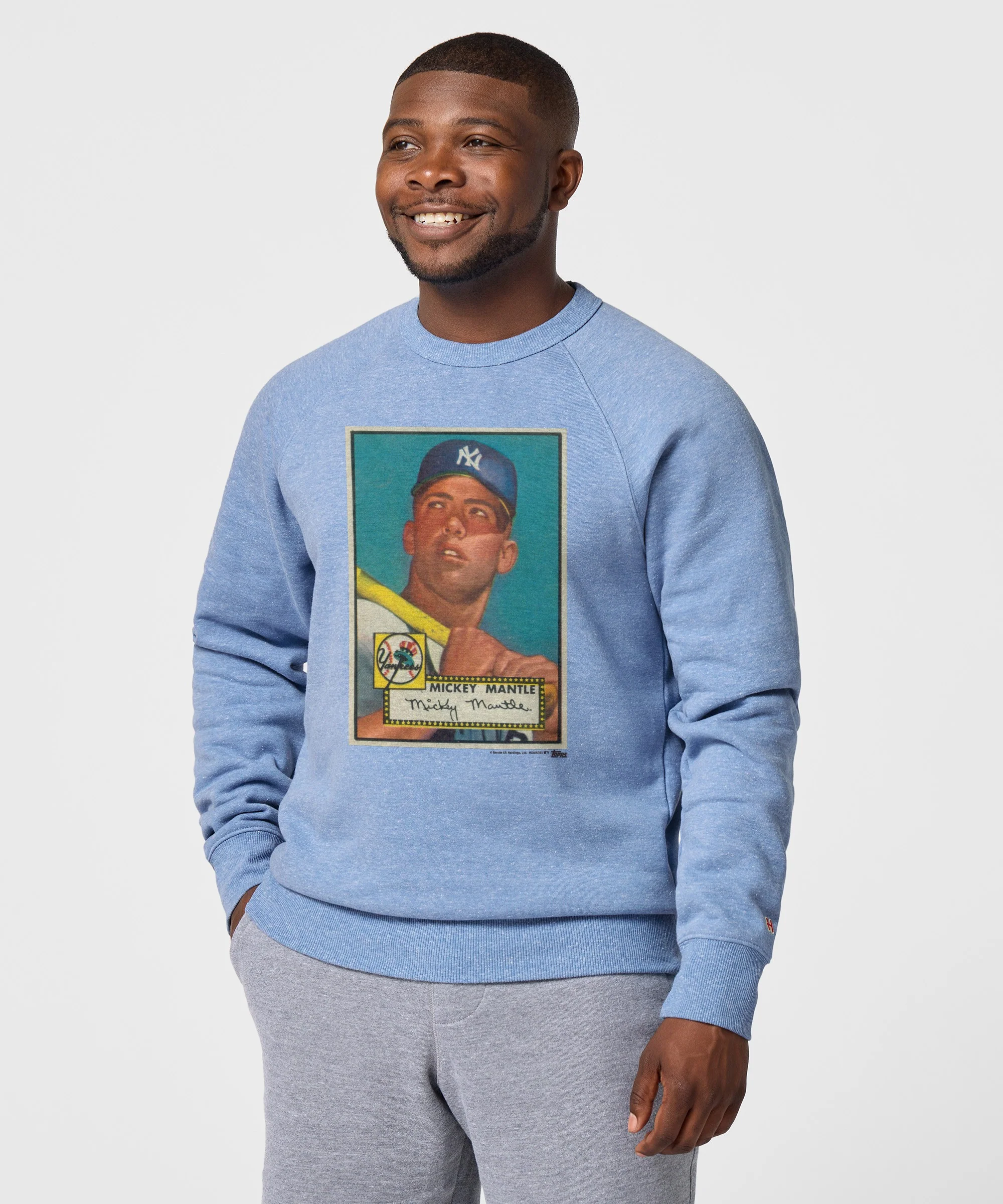 1952 Topps Baseball Mickey Mantle Yankees Crewneck - Image 3
