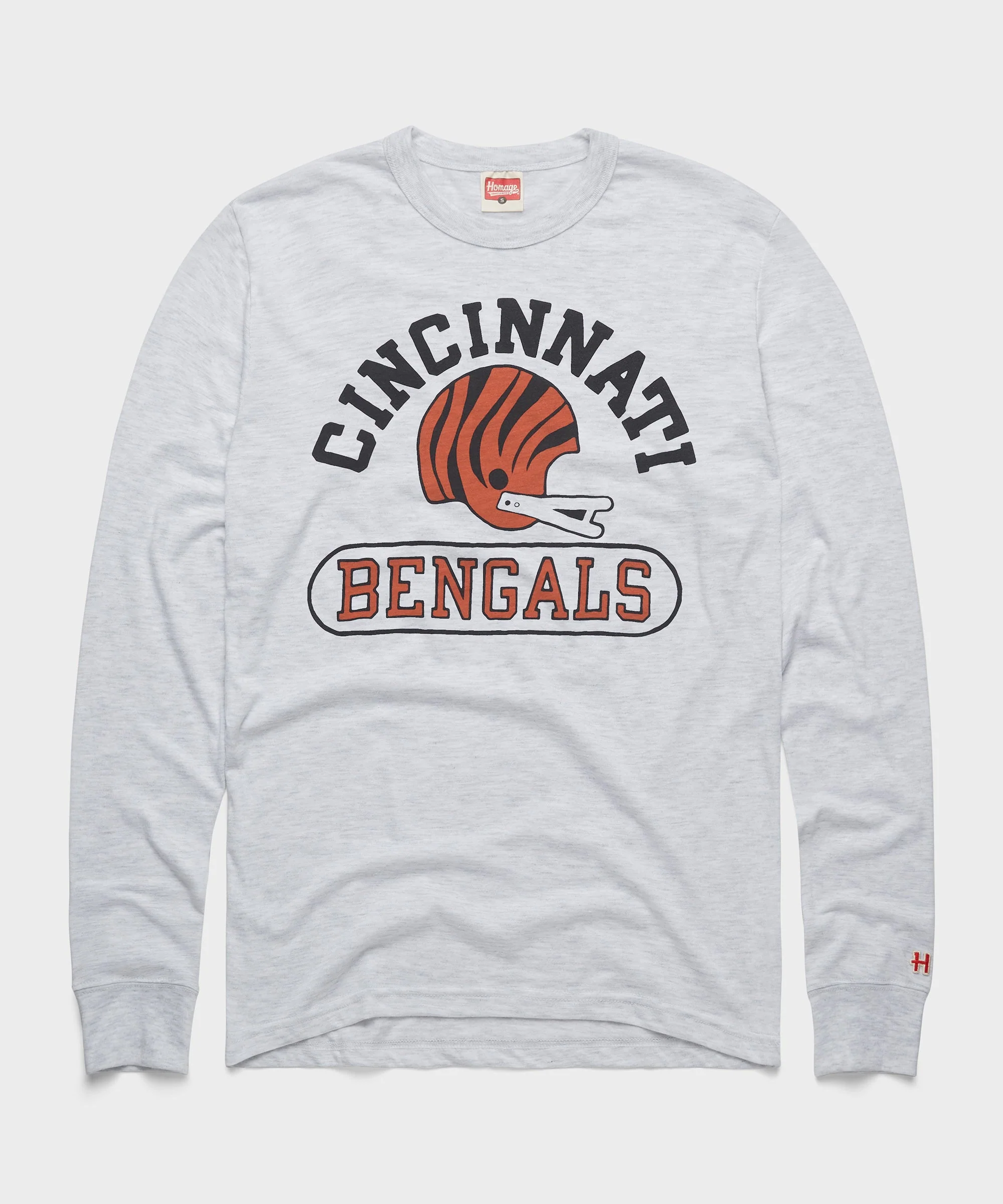 Cincinnati Bengals Throwback Helmet Long Sleeve Tee