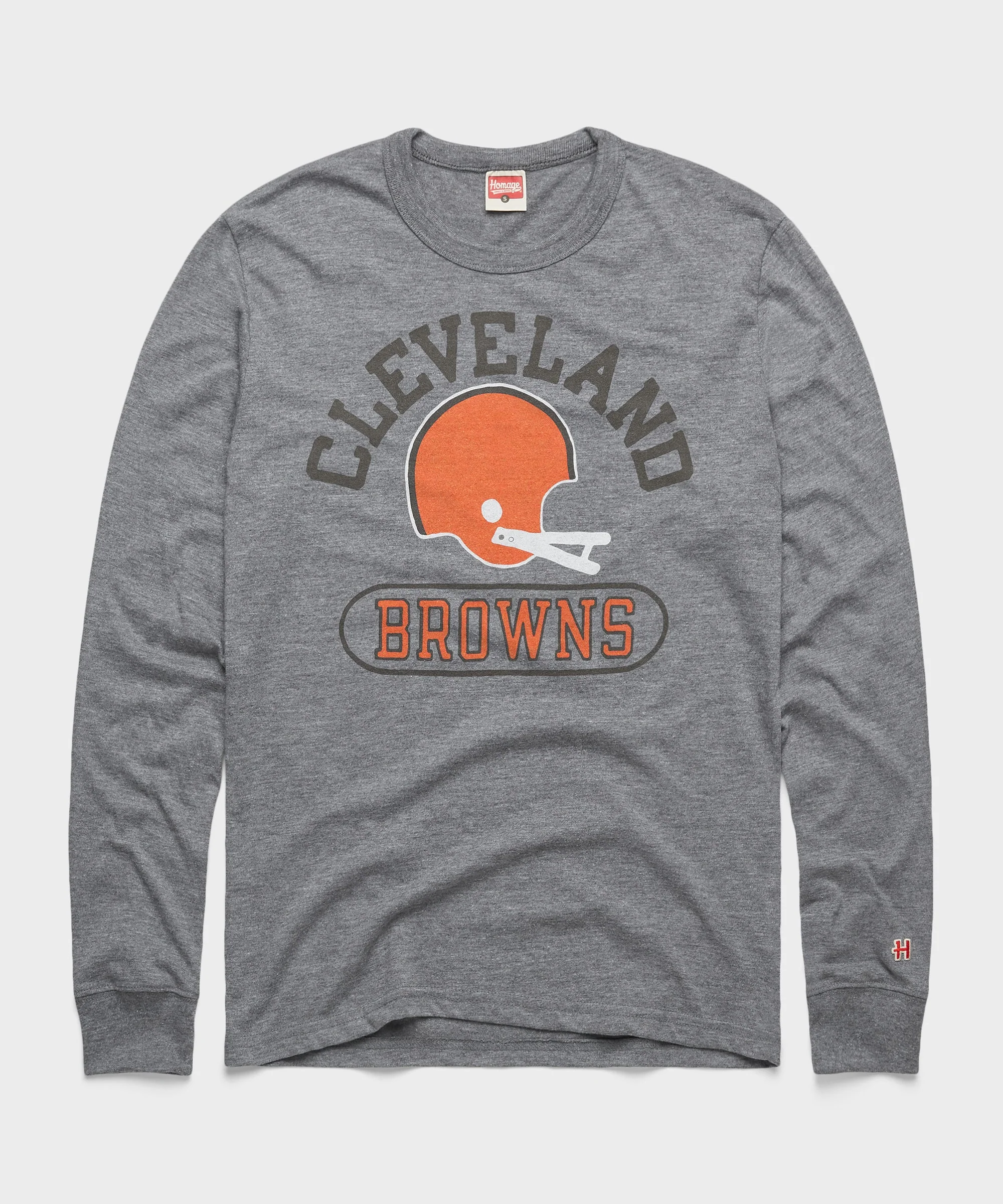 Cleveland Browns Throwback Helmet Long Sleeve Tee