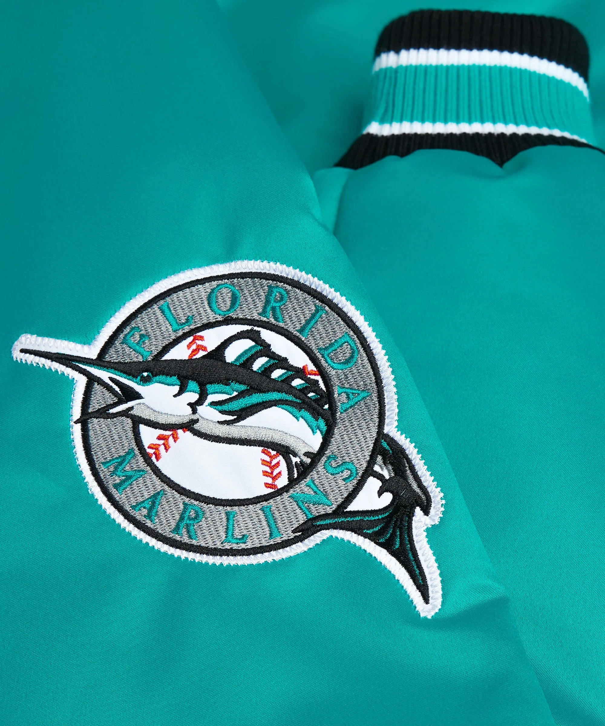 HOMAGE X Starter Marlins Heavyweight Satin Jacket - Image 6