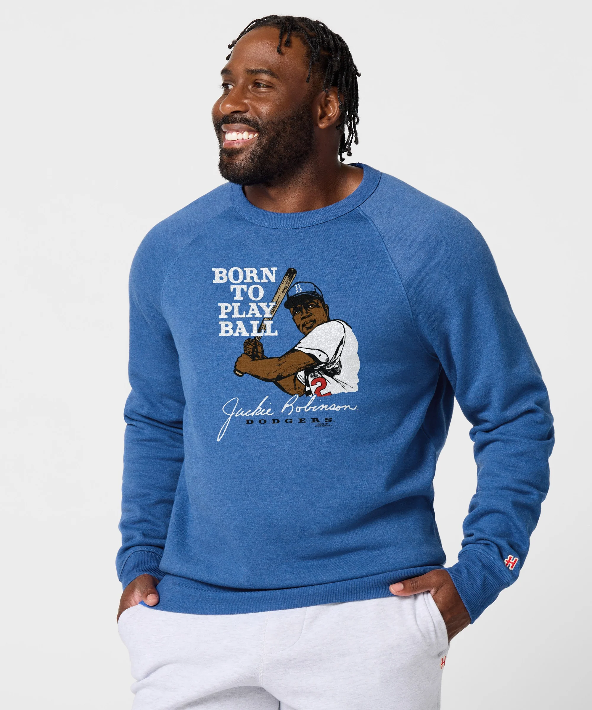 Jackie Robinson Born To Play Ball Crewneck - Image 3