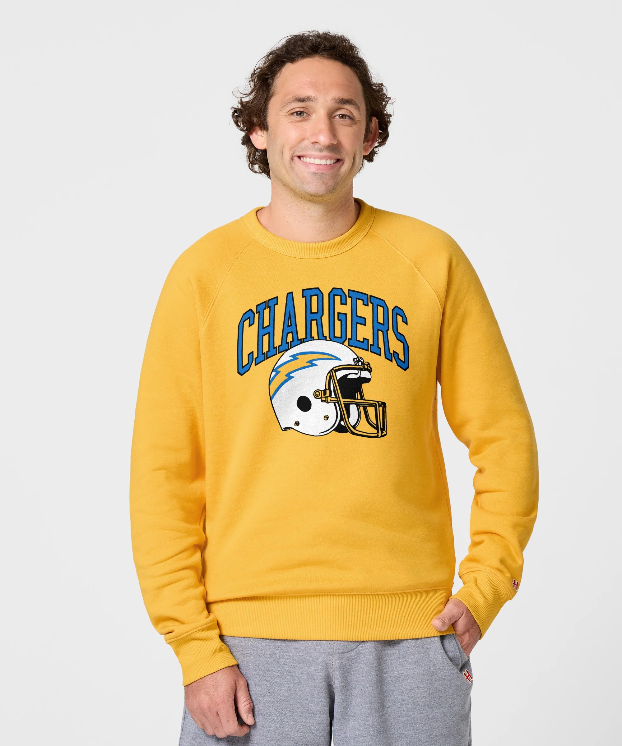 Los Angeles Chargers Helmet Retro Crewneck - Image 3