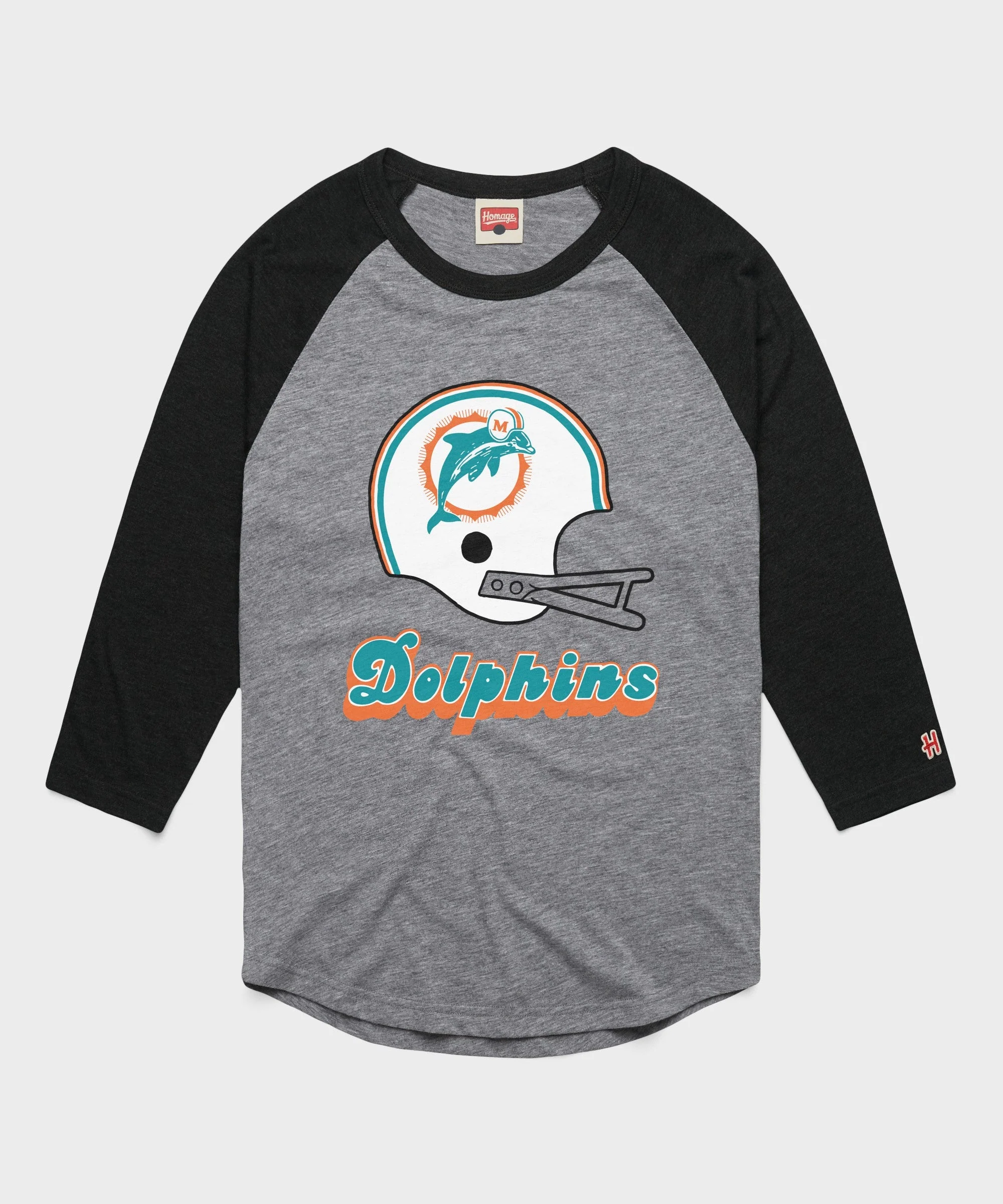 Miami Dolphins Big Helmet Raglan
