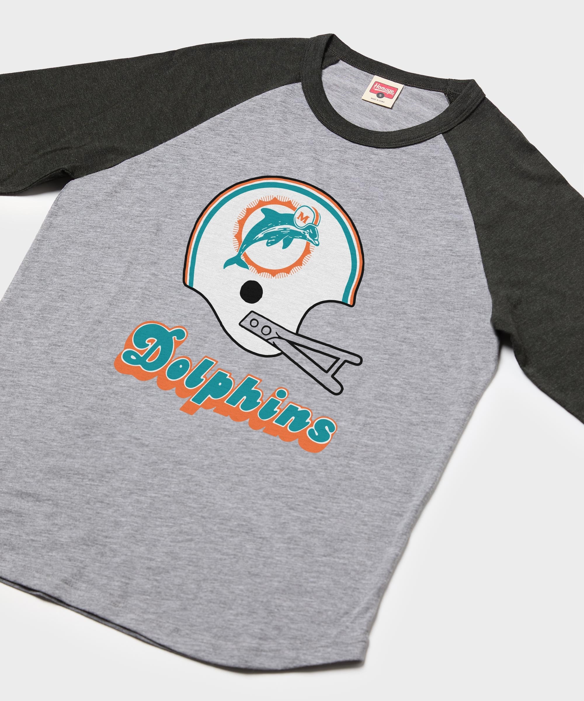 Miami Dolphins Big Helmet Raglan - Image 2