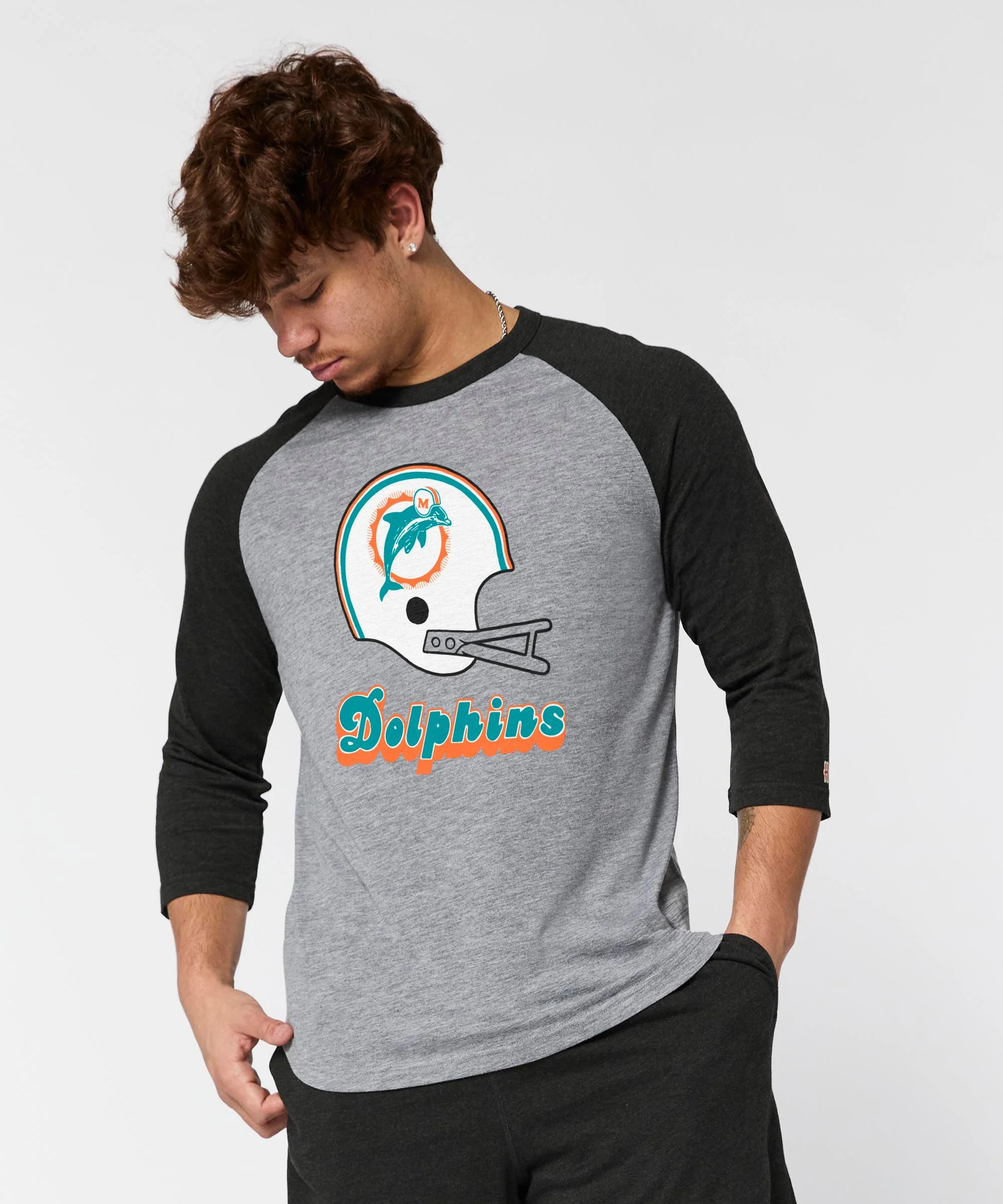 Miami Dolphins Big Helmet Raglan - Image 3
