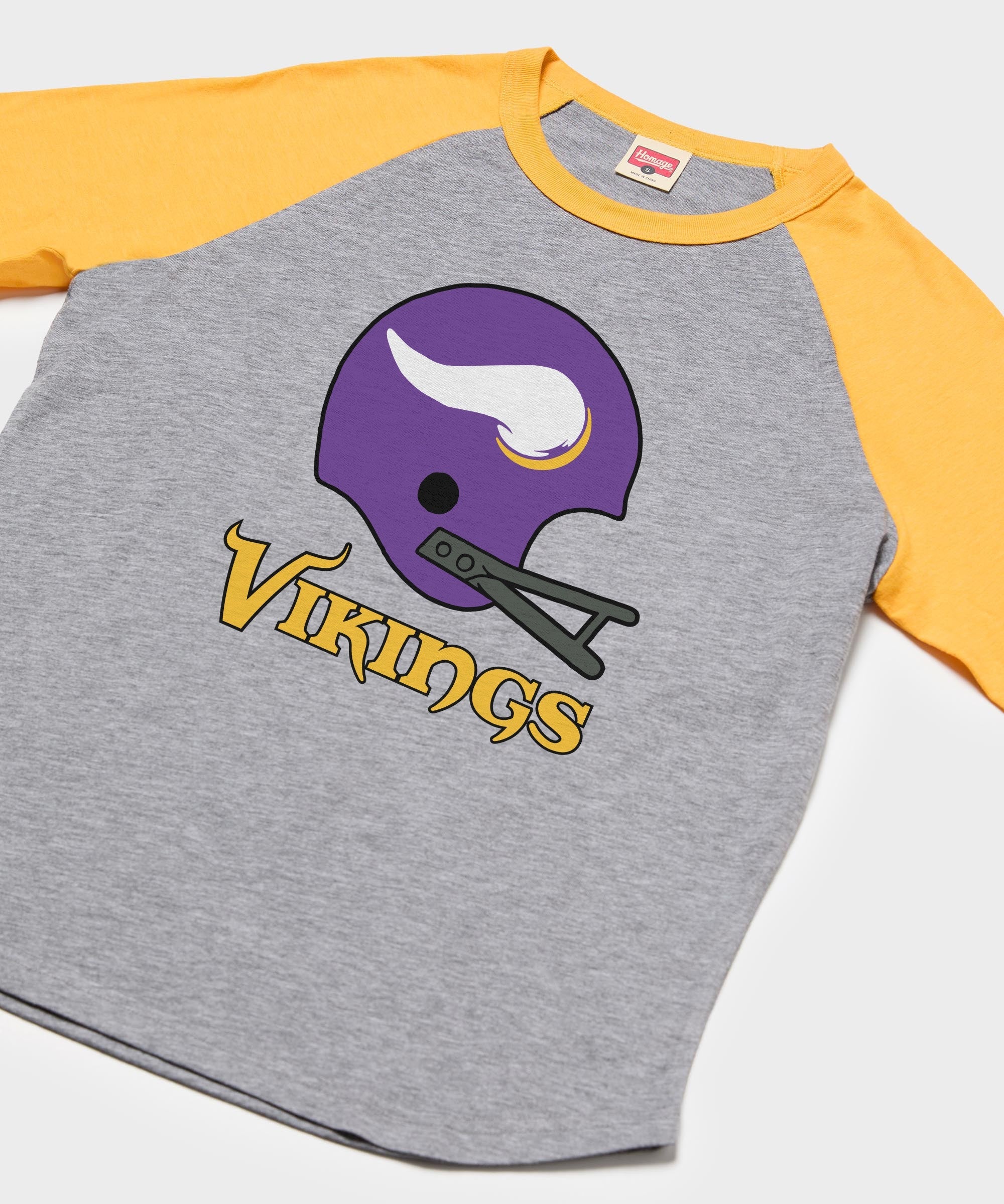 Minnesota Vikings Big Helmet Raglan - Image 2