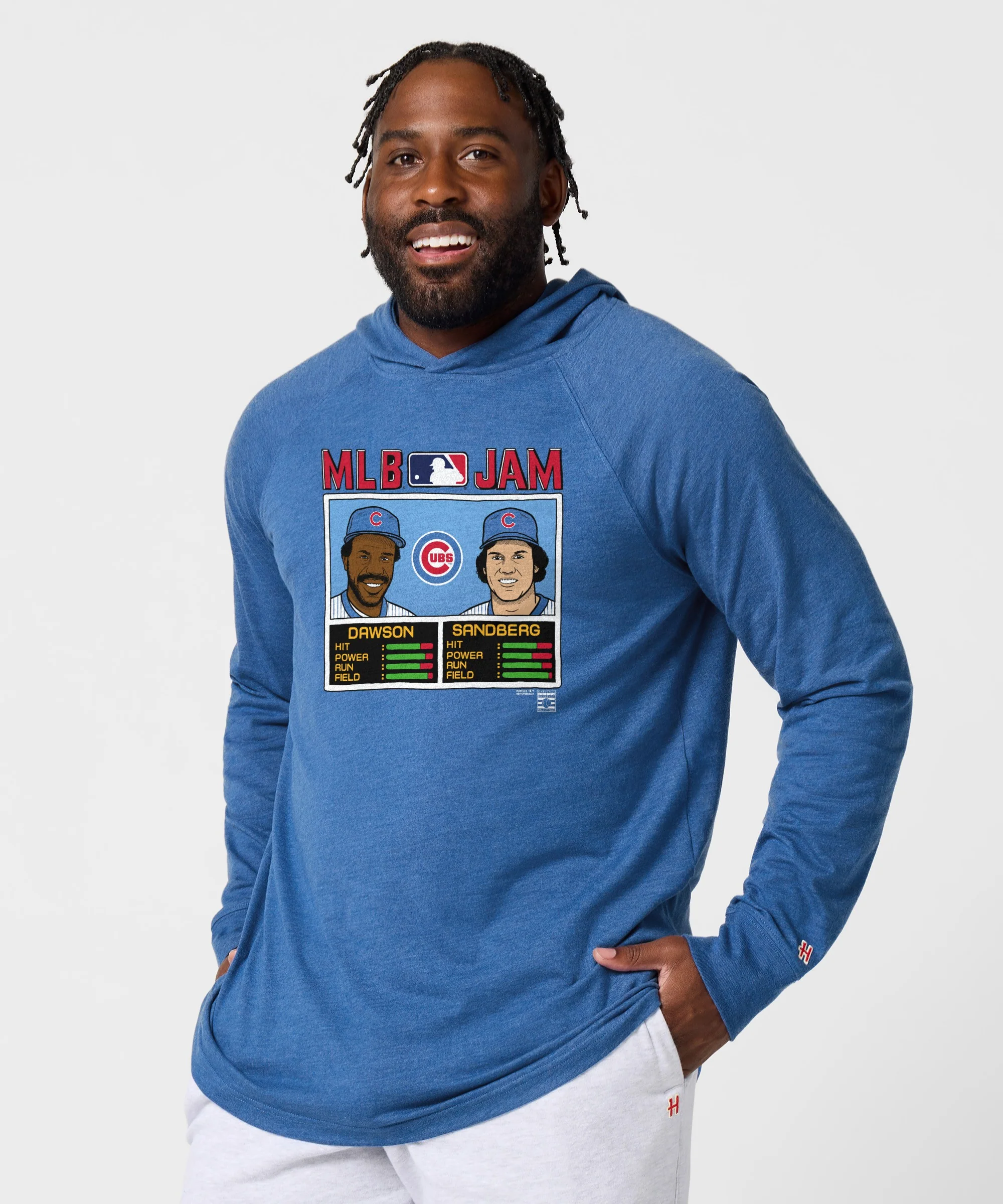 MLB Jam Cubs Dawson And Sandberg Lightweight Hoodie - Image 3