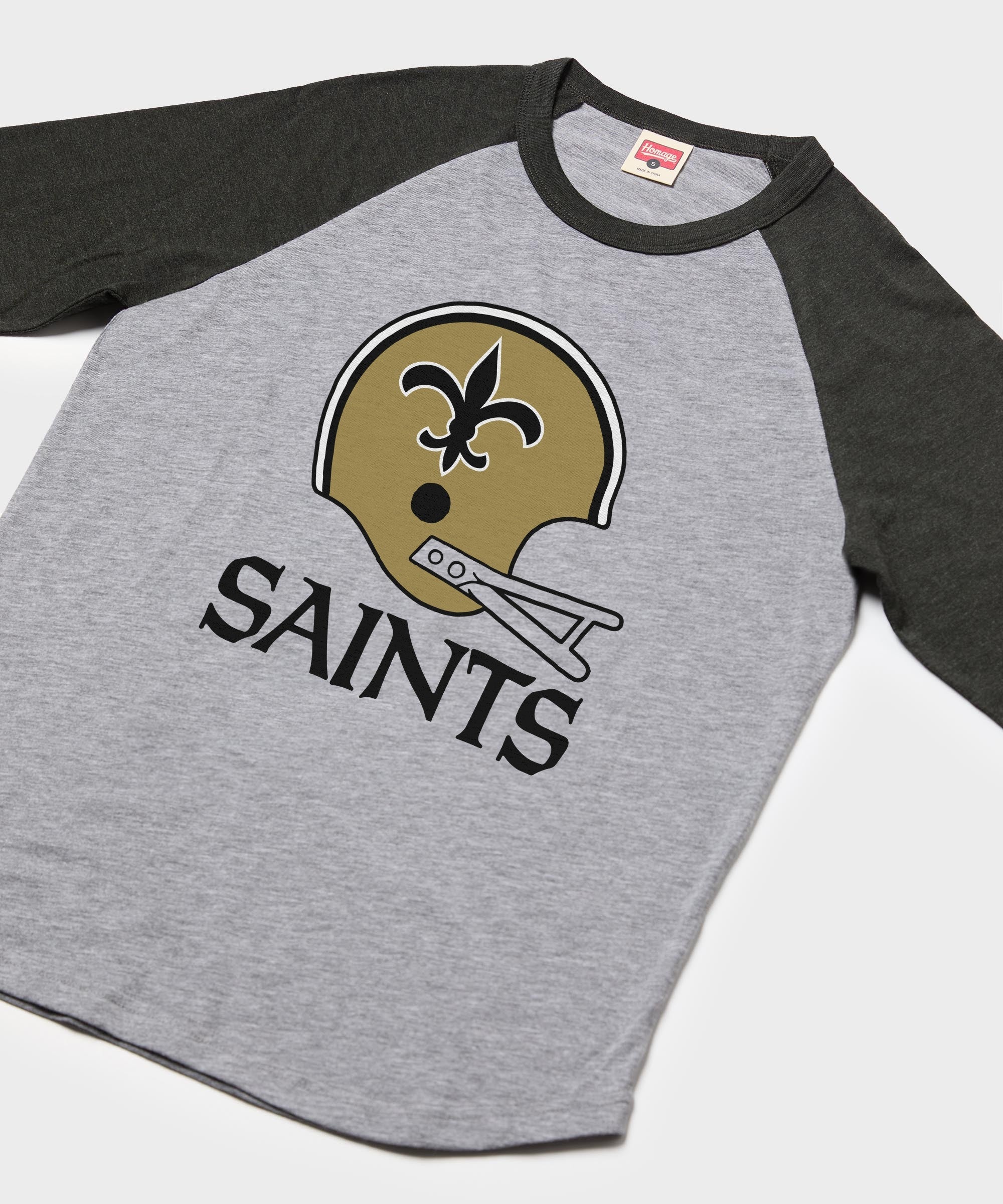 New Orleans Saints Big Helmet Raglan - Image 2