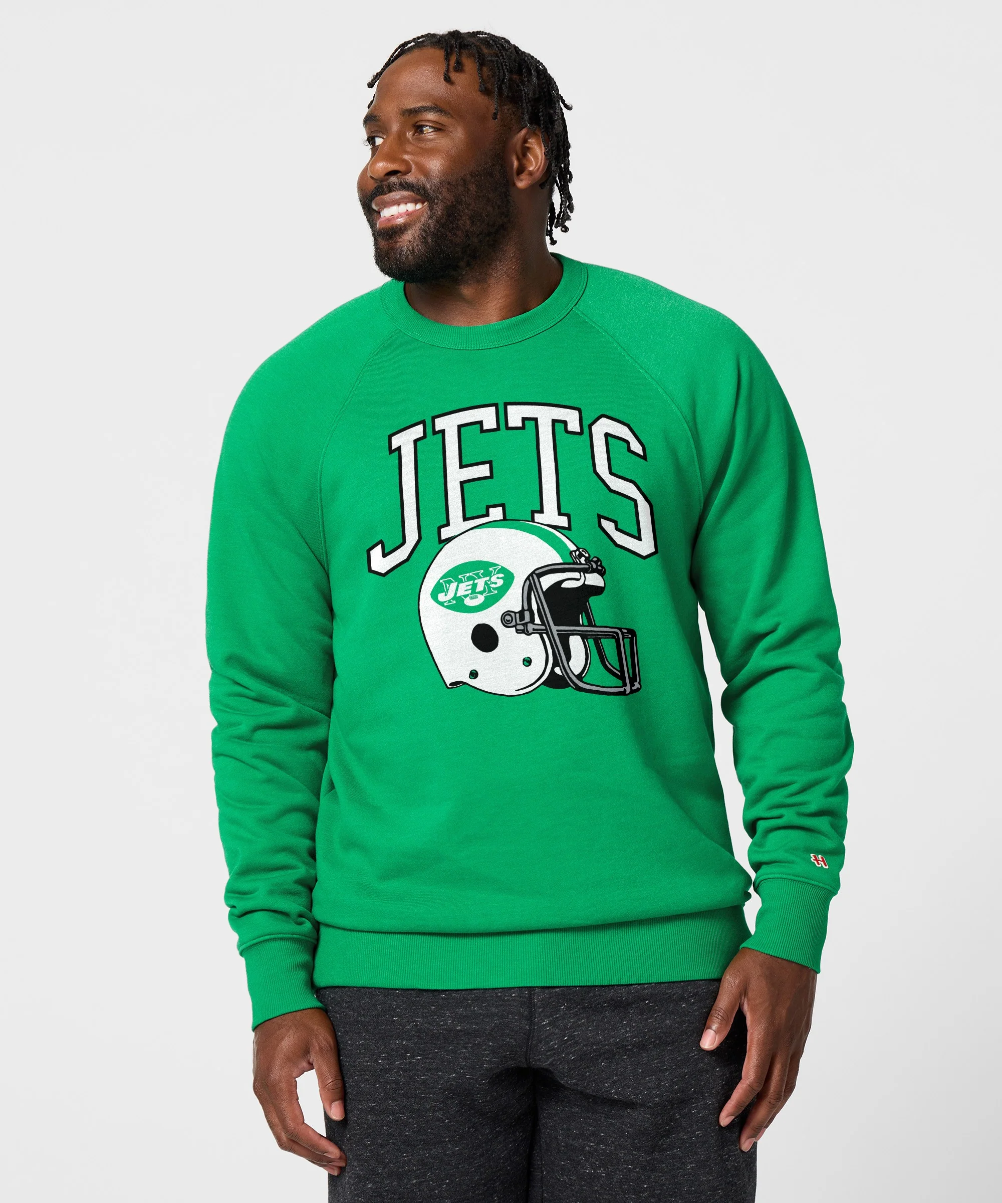 New York Jets Helmet Retro Crewneck - Image 3