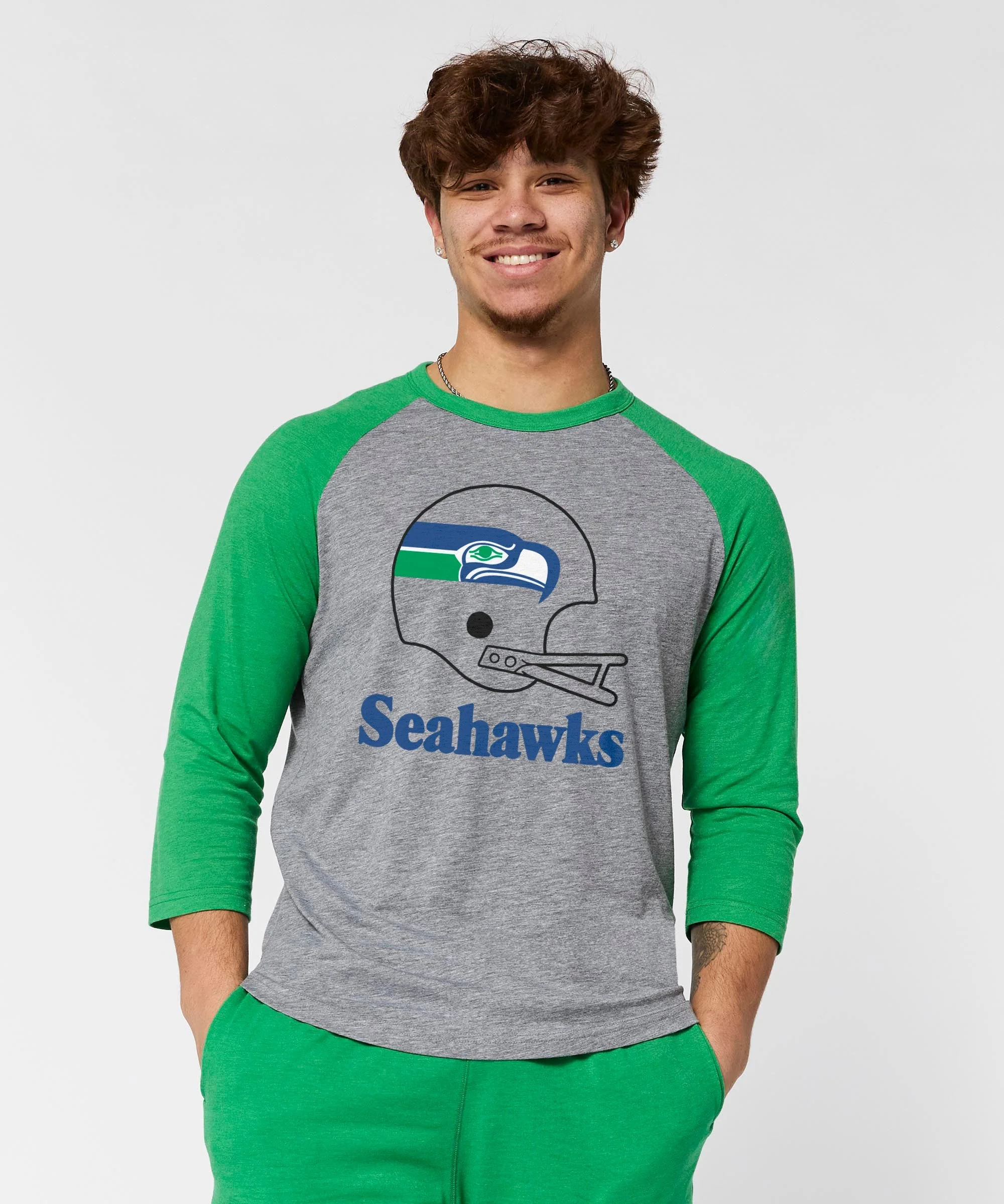 Seattle Seahawks Big Helmet Raglan - Image 3