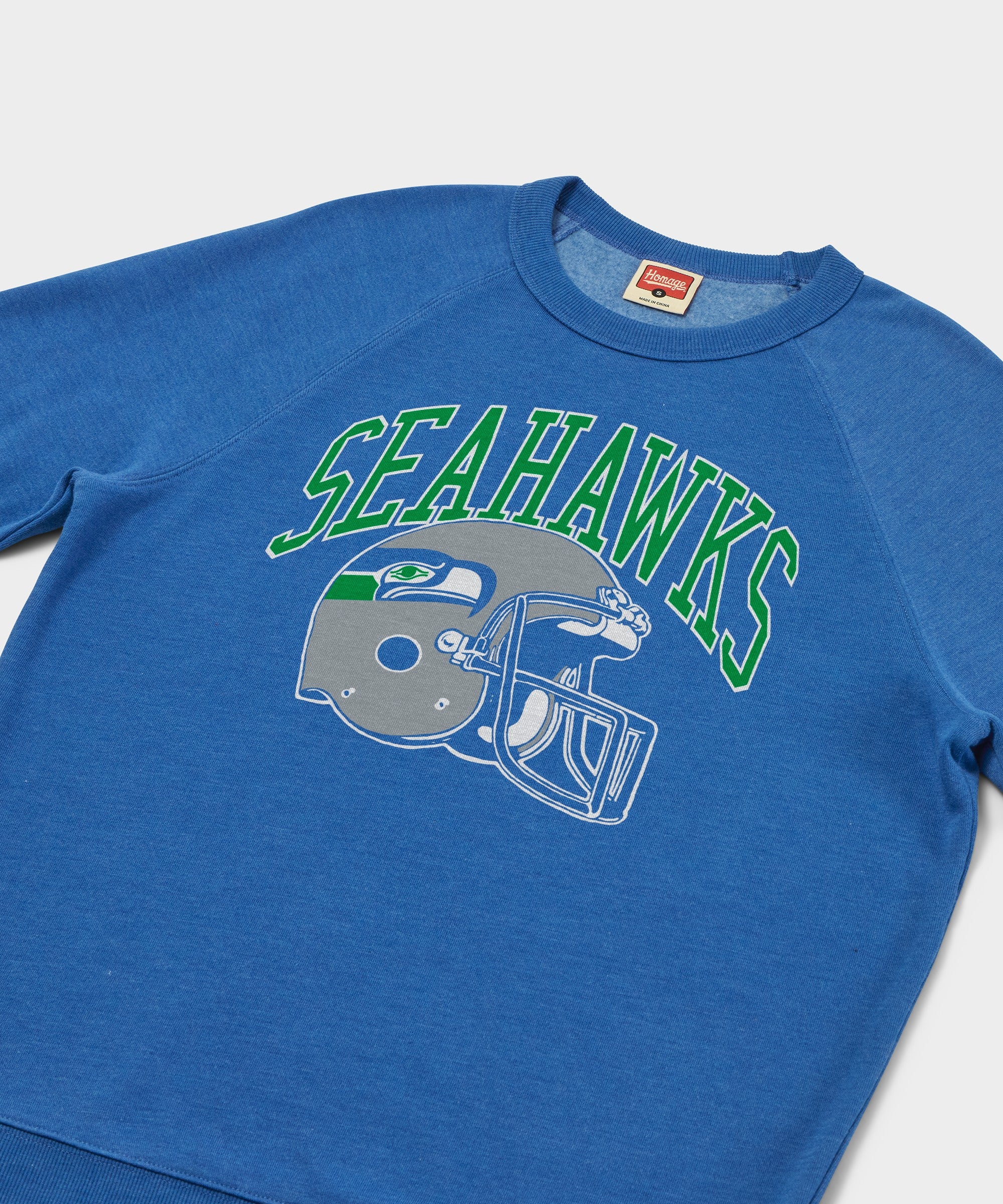 Seattle Seahawks Helmet Retro Crewneck - Image 2