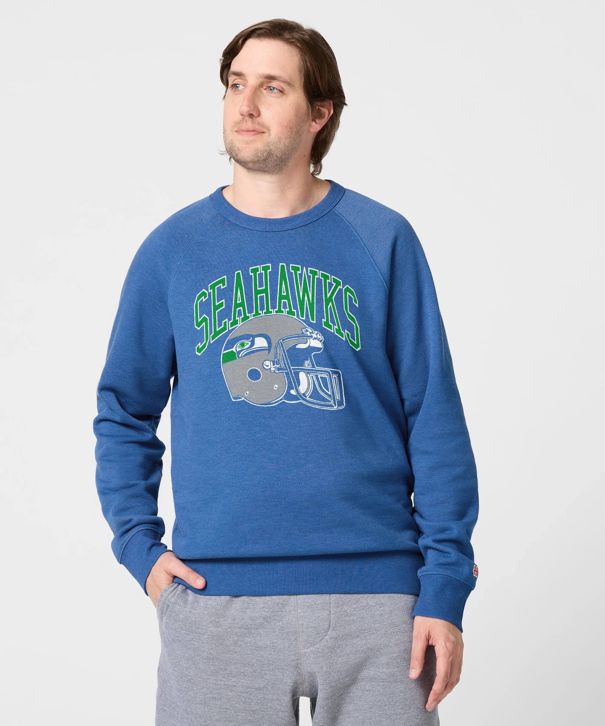 Seattle Seahawks Helmet Retro Crewneck - Image 3