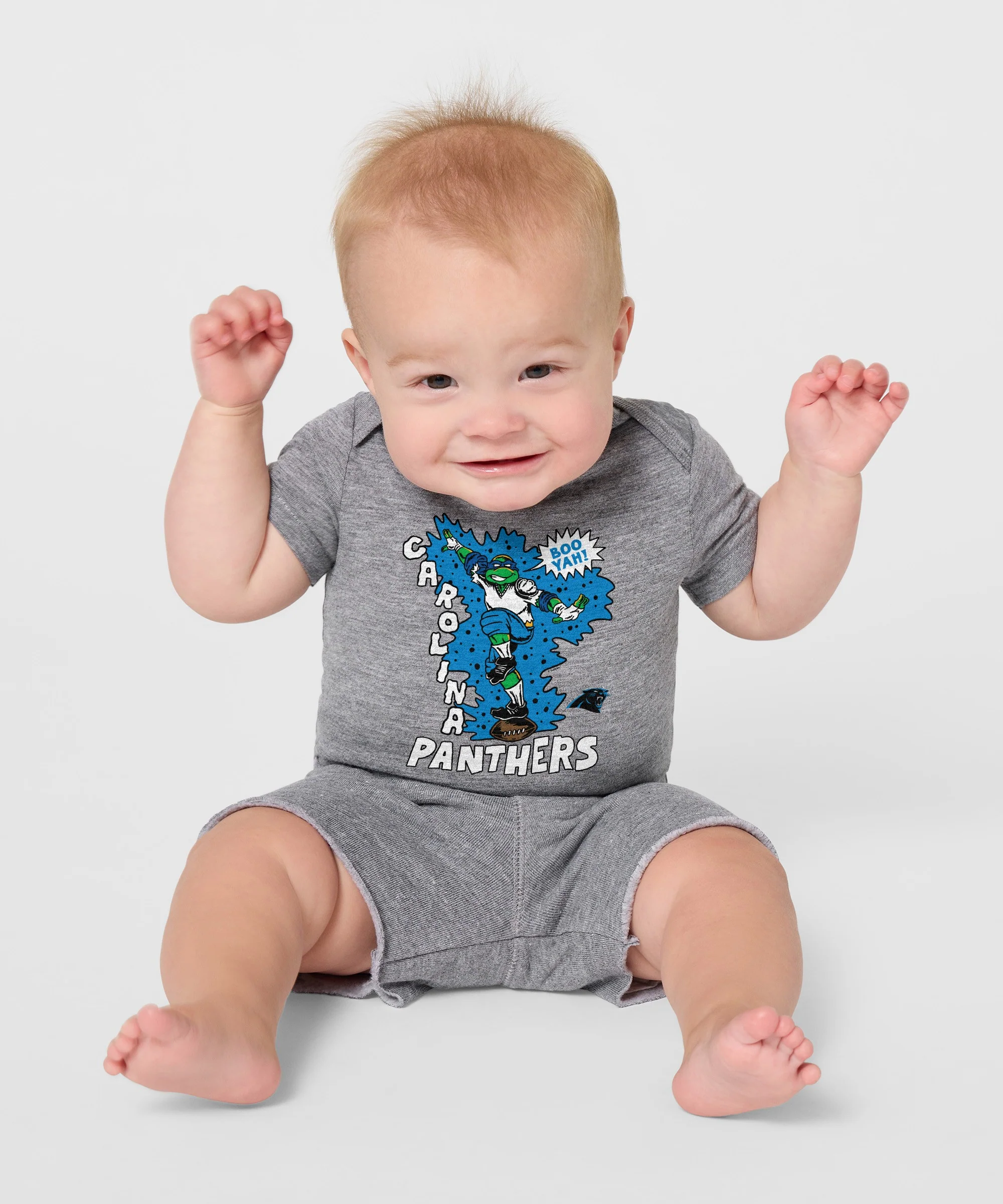TMNT Leonardo x Carolina Panthers Baby One Piece - Image 3