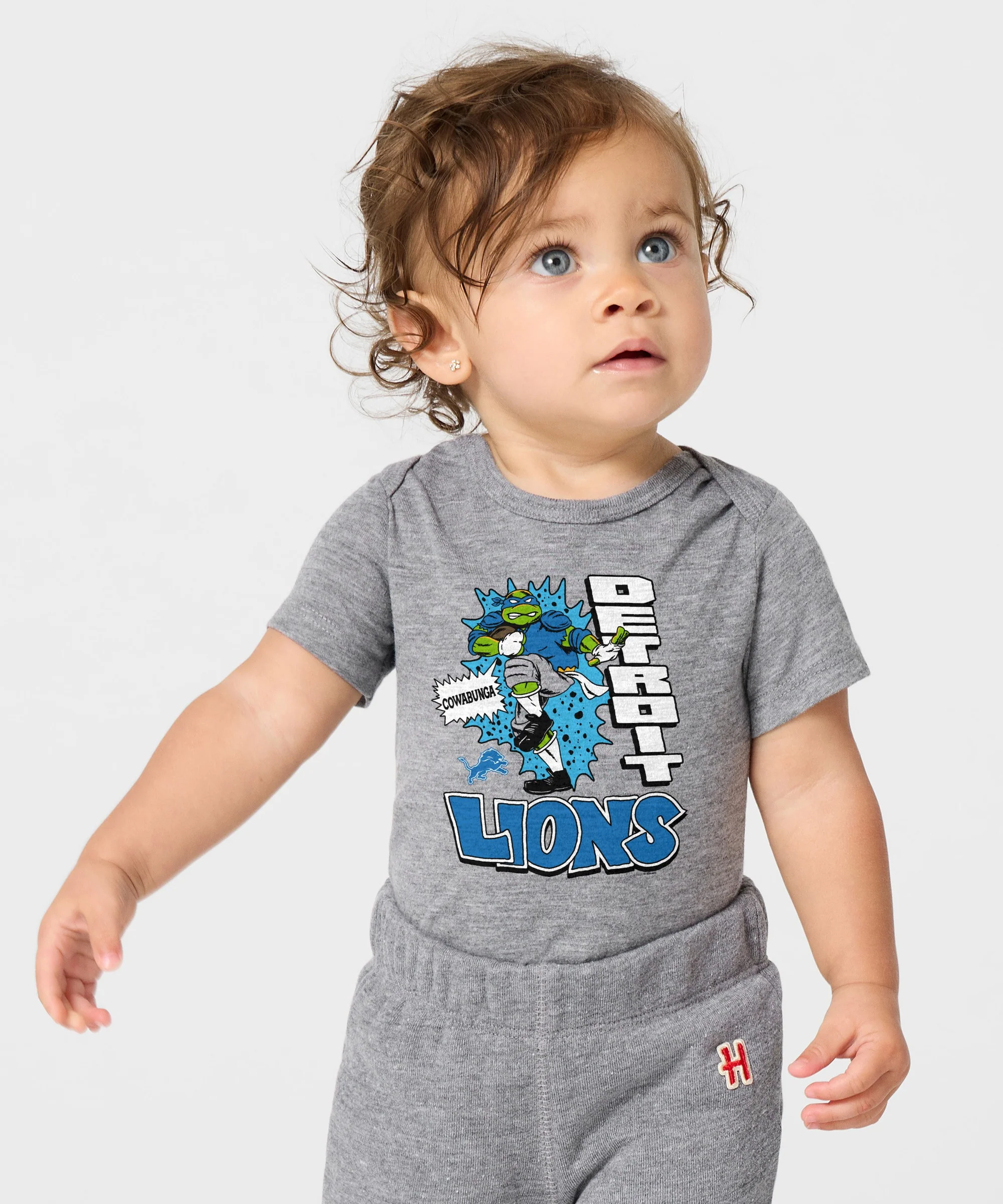 TMNT Leonardo x Detroit Lions Baby One Piece - Image 3