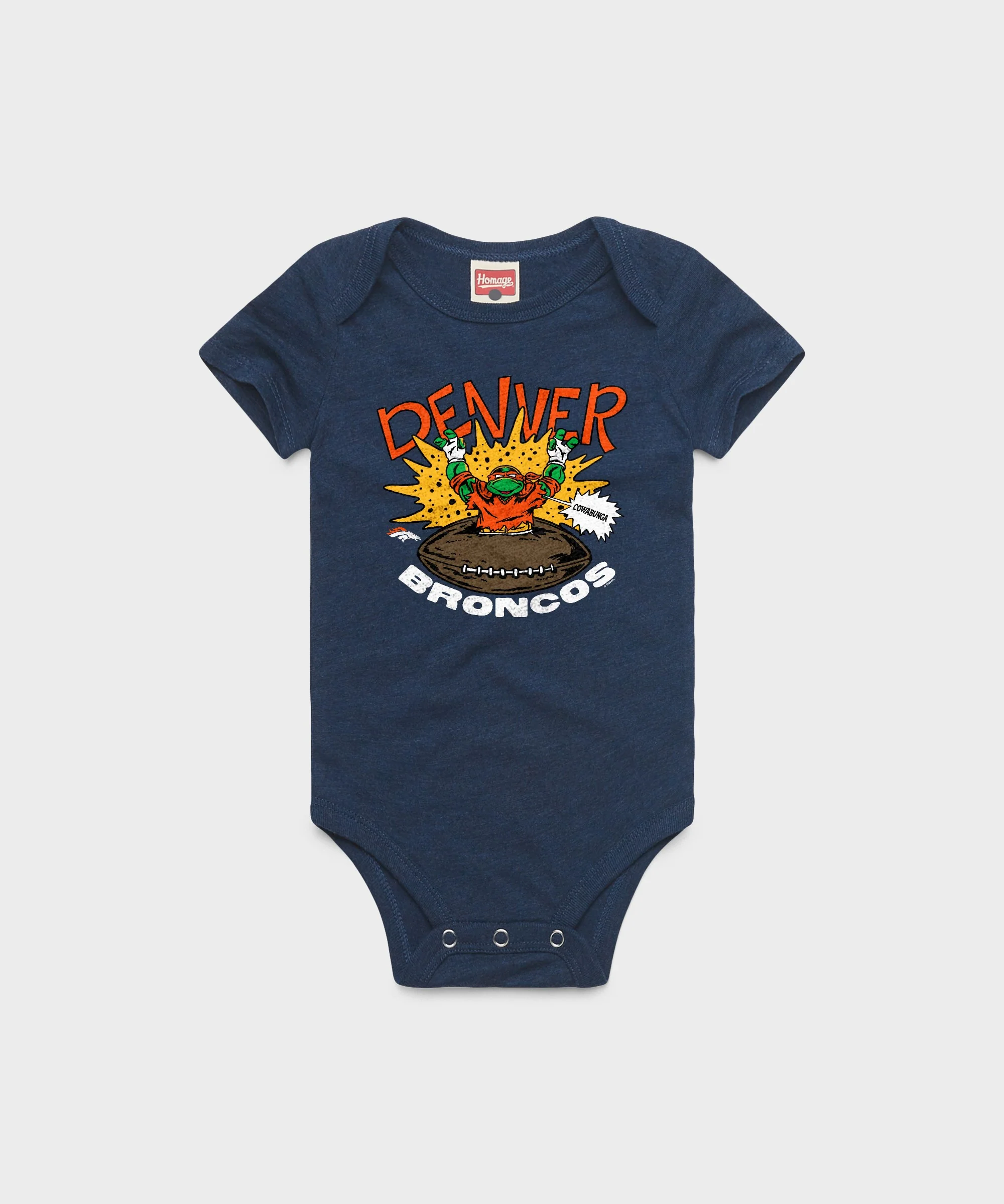 TMNT Michelangelo x Denver Broncos Baby One Piece