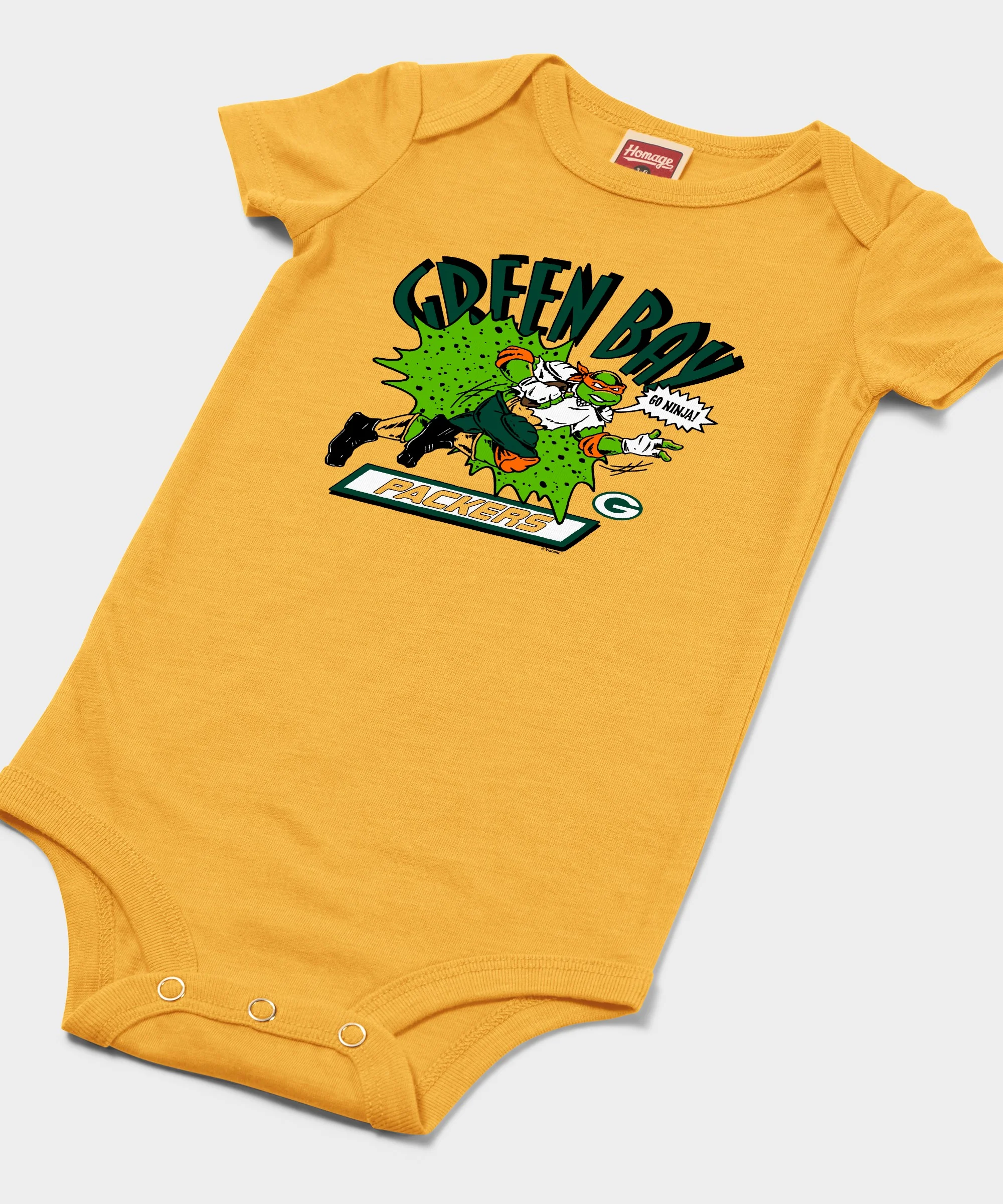 TMNT Michelangelo x Green Bay Packers Baby One Piece - Image 2