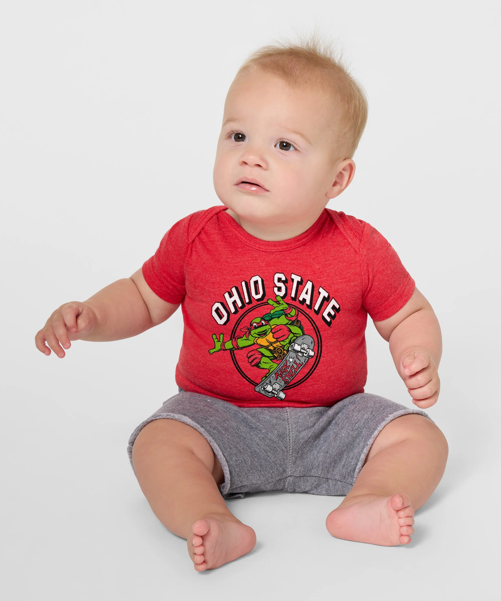 TMNT Raphael x Ohio State Kick Shell Baby One Piece - Image 3
