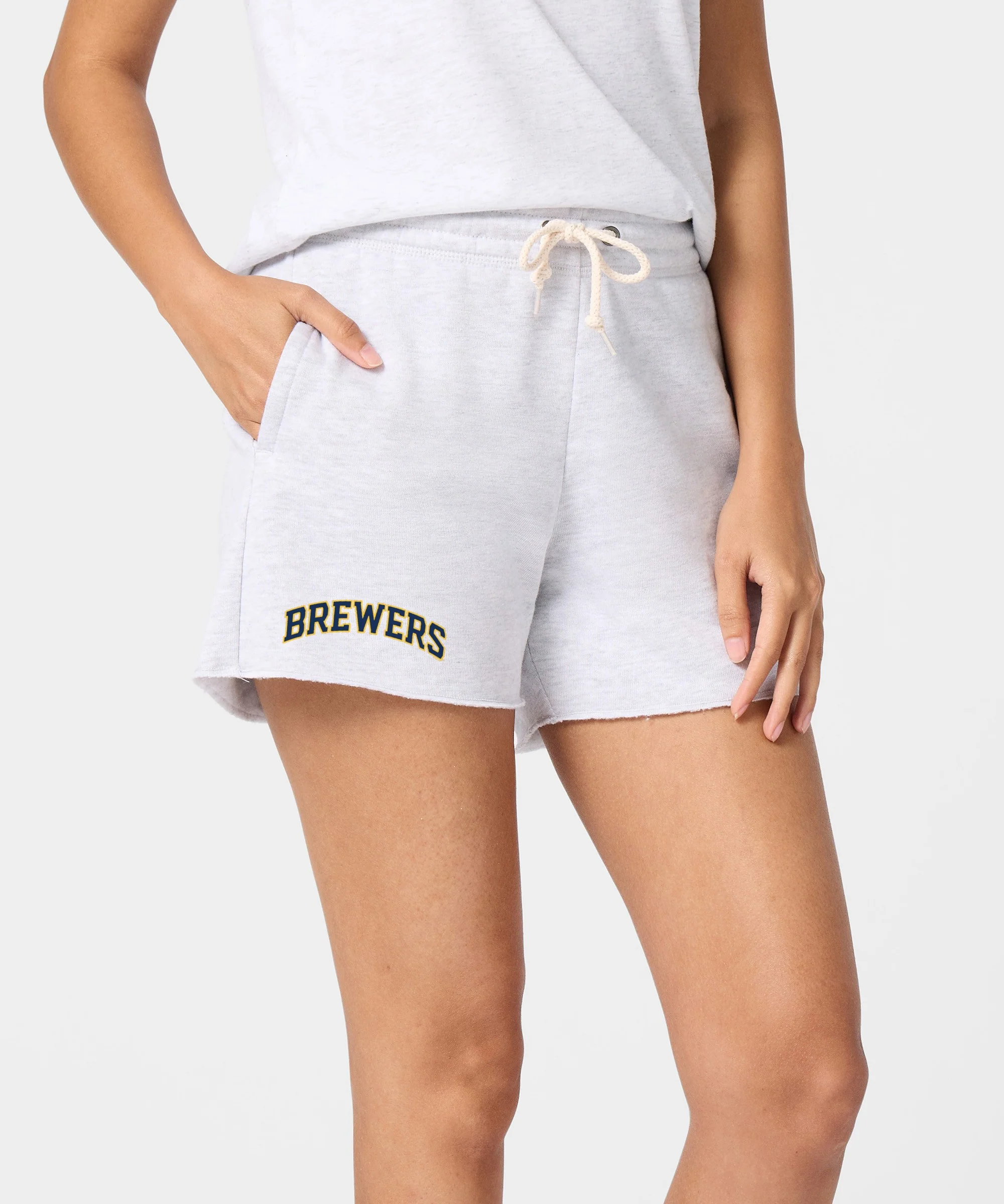 Women's Milwaukee Brewers Jersey Logo '20 Sweat Shorts - Image 3