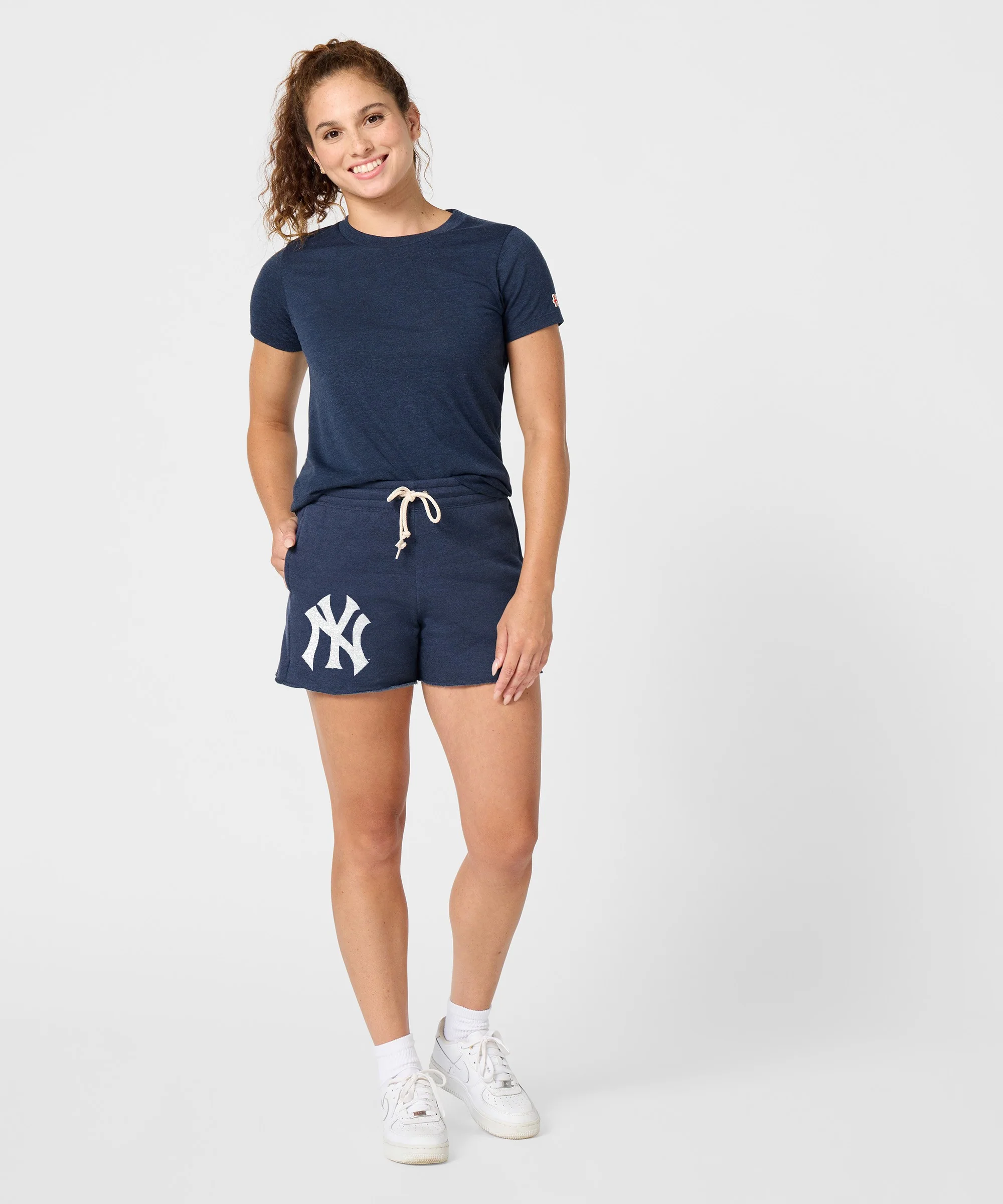 Women's New York Yankees Cap Logo '68 Sweat Shorts - Image 5