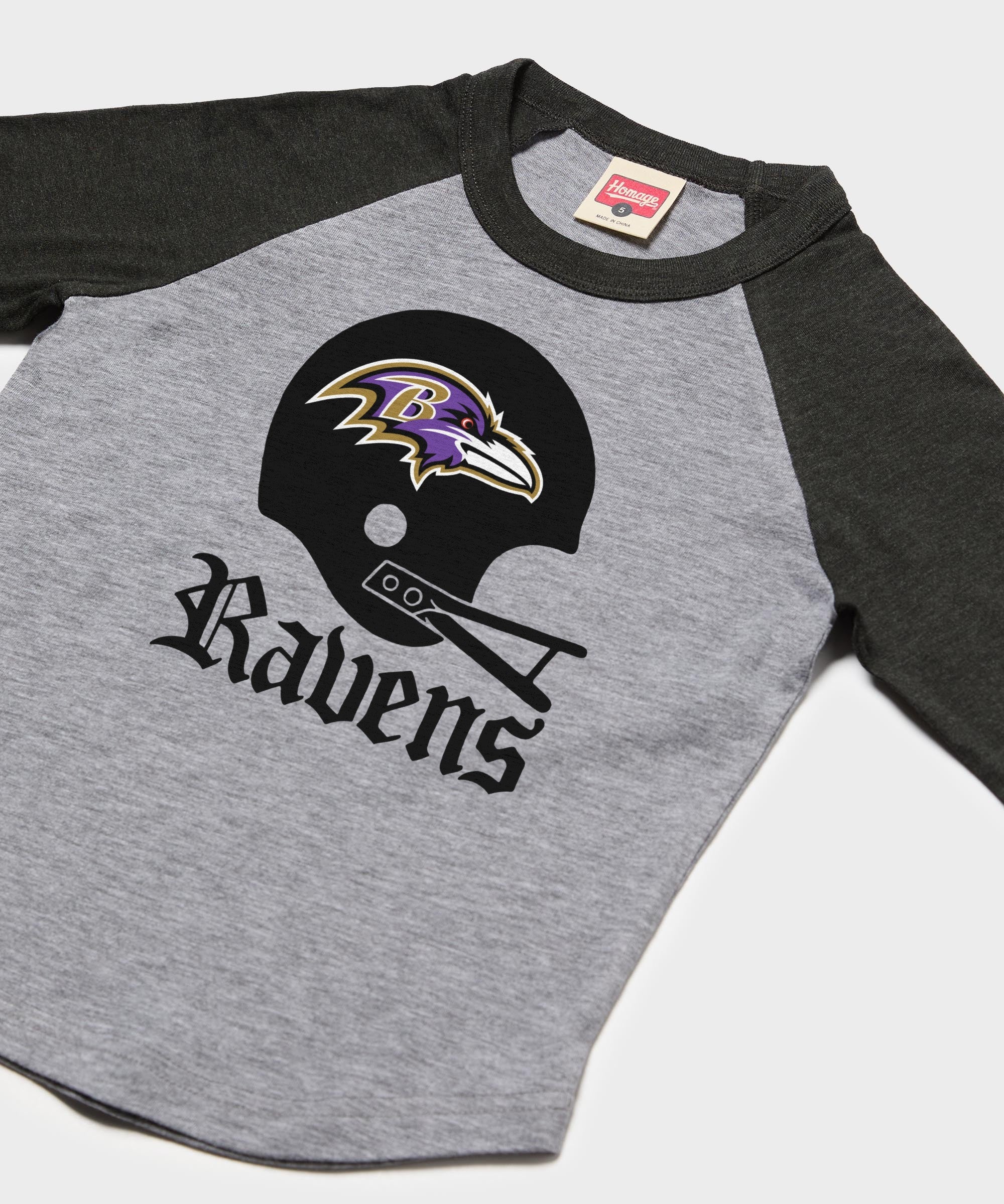 Youth Baltimore Ravens Big Helmet Raglan - Image 2