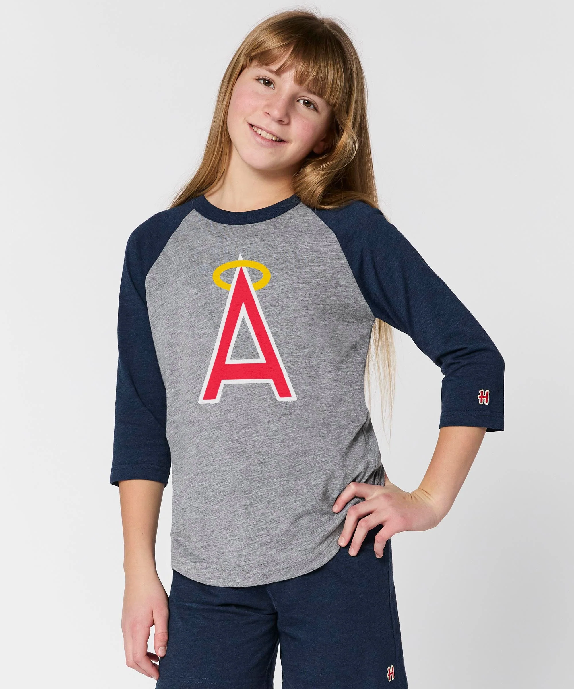 Youth California Angels Cap Logo '72 Raglan - Image 3