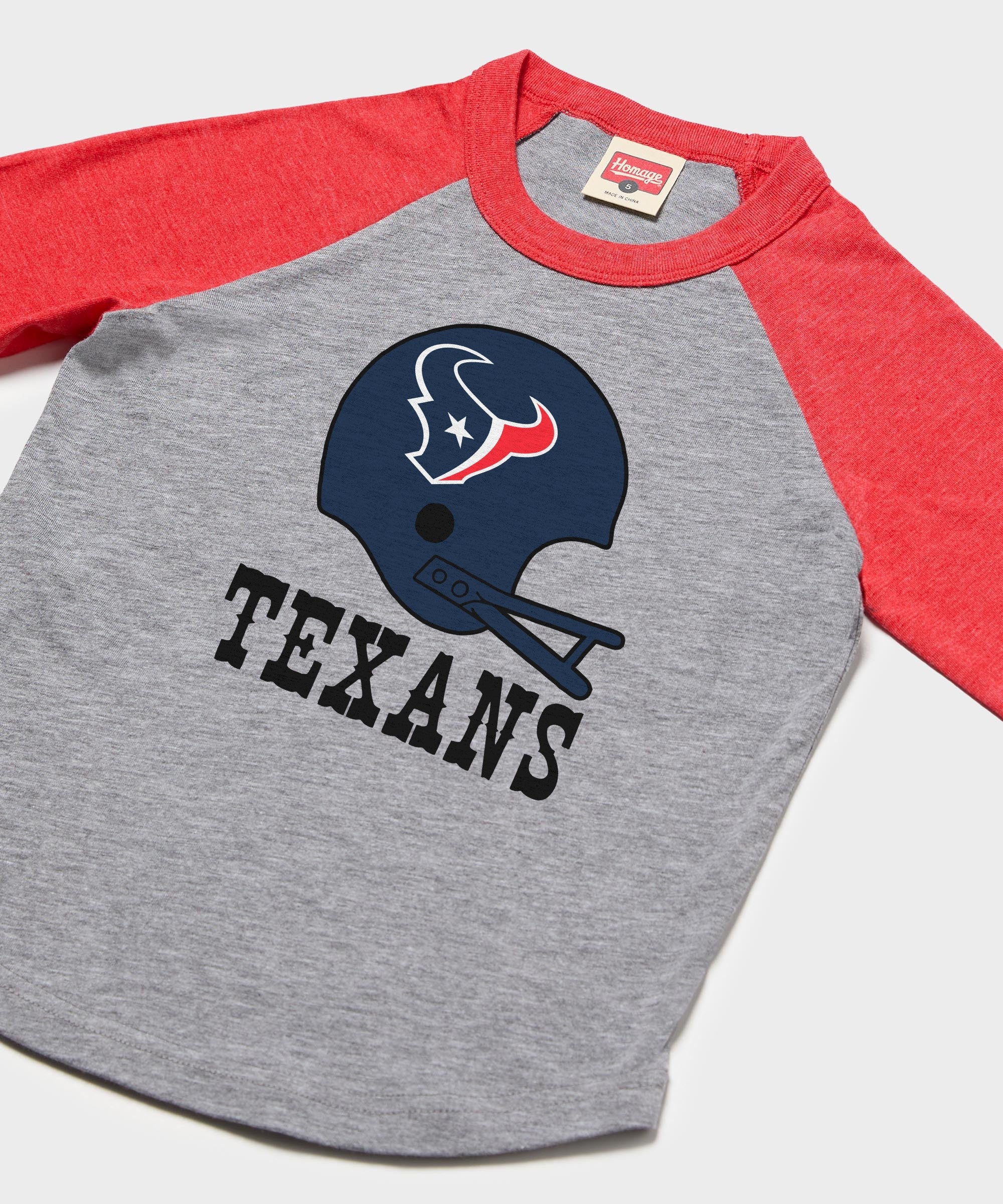 Youth Houston Texans Big Helmet Raglan - Image 2