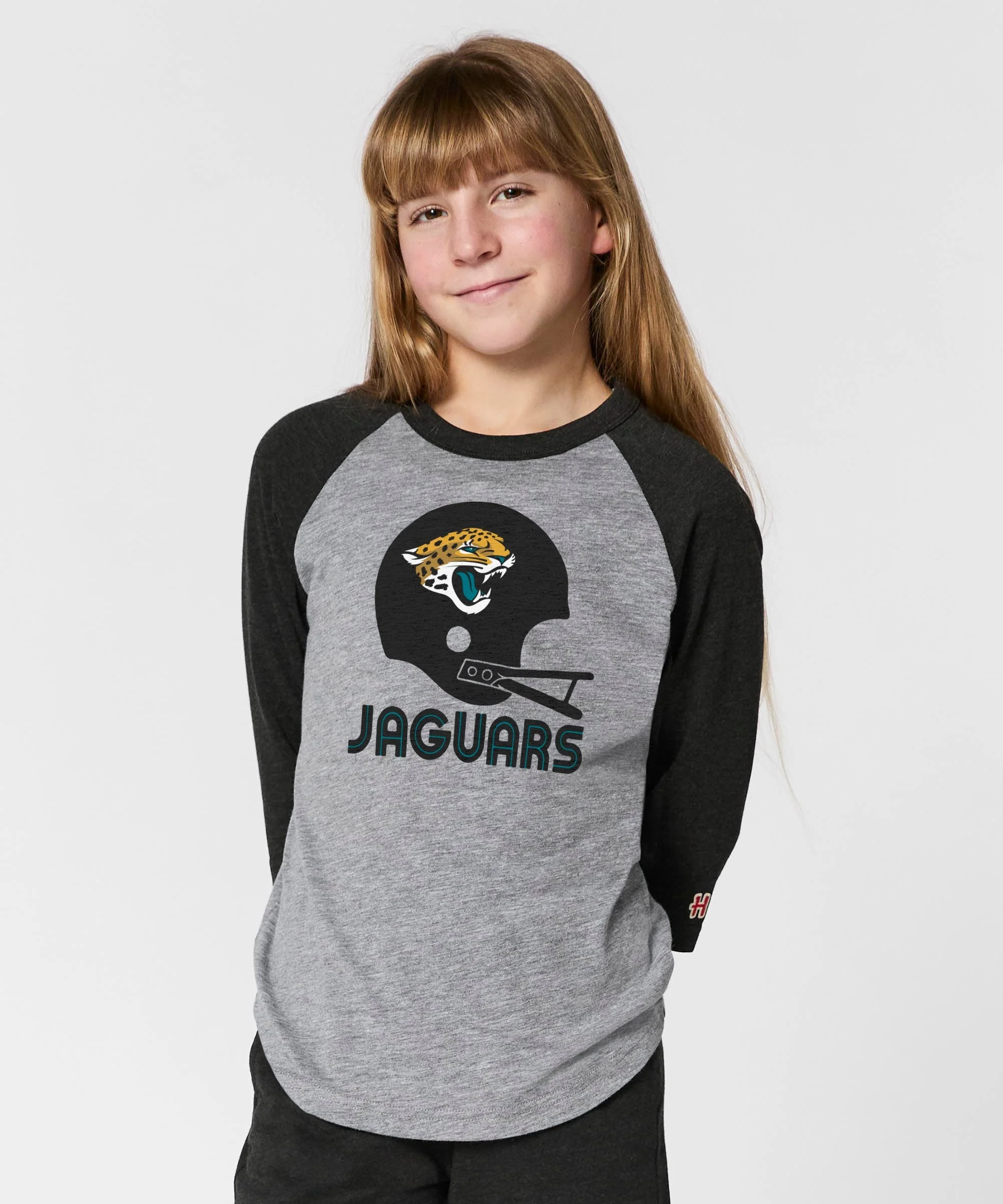 Youth Jacksonville Jaguars Big Helmet Raglan - Image 3