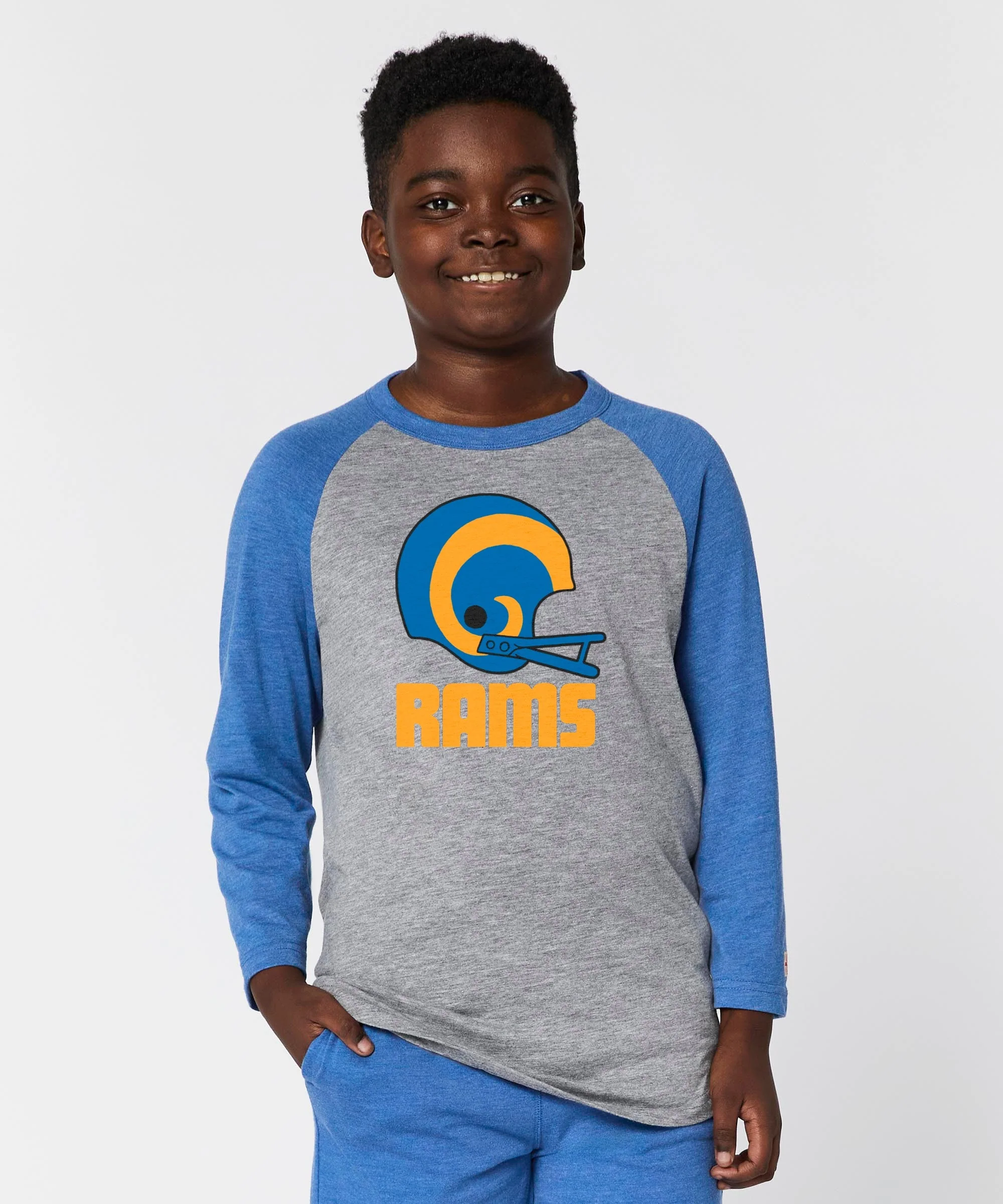 Youth Los Angeles Rams Big Helmet Raglan - Image 3