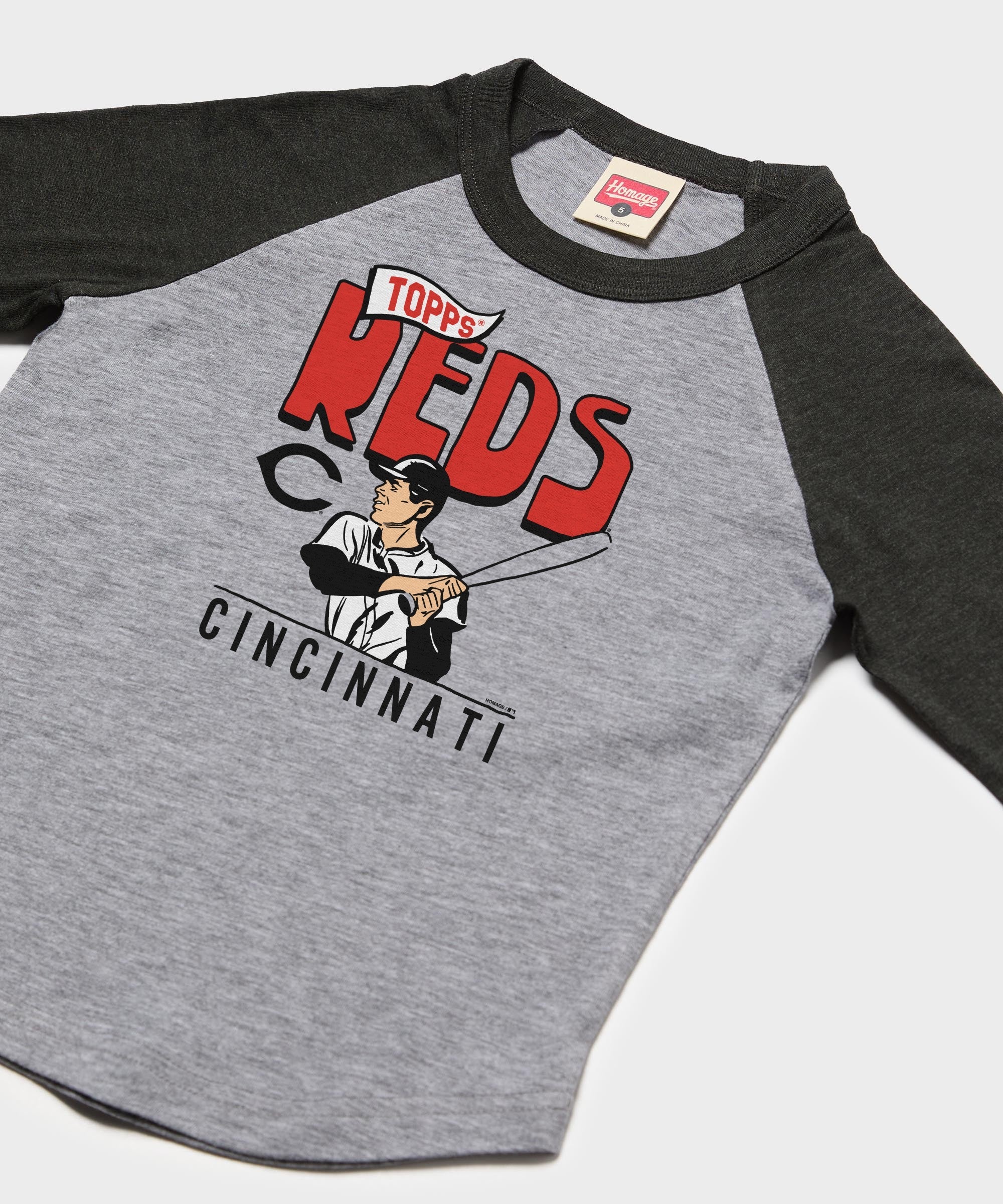 Youth MLB x Topps Cincinnati Reds Raglan - Image 2