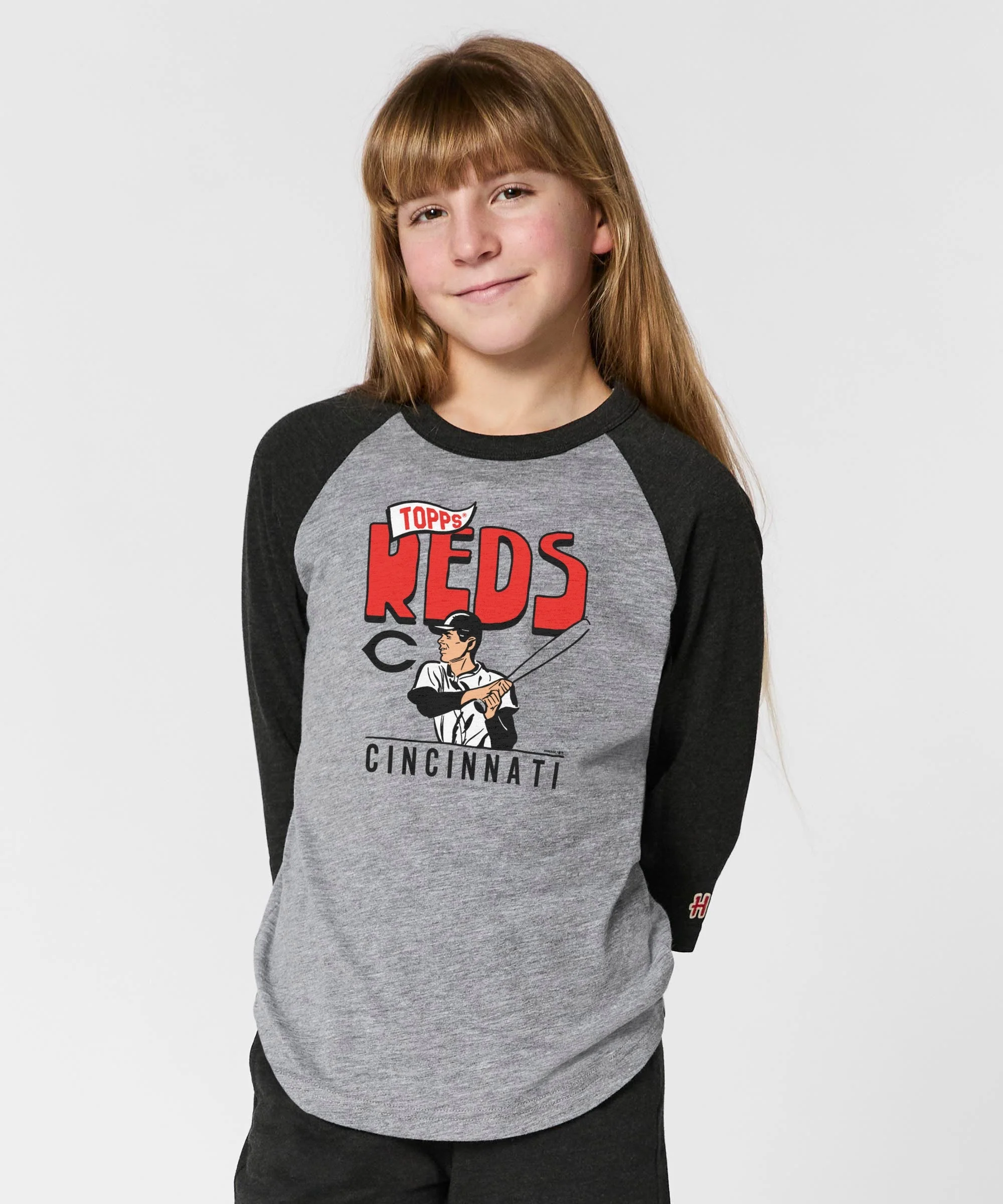 Youth MLB x Topps Cincinnati Reds Raglan - Image 3