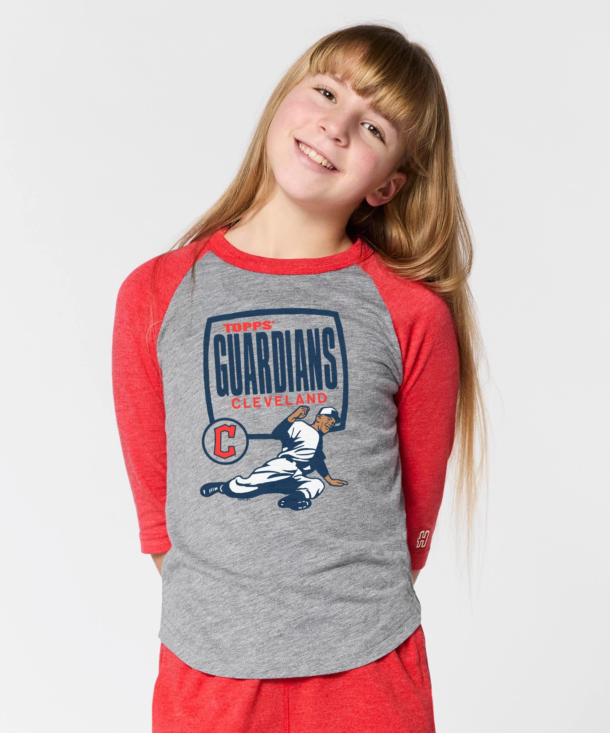 Youth MLB x Topps Cleveland Guardians Raglan - Image 3