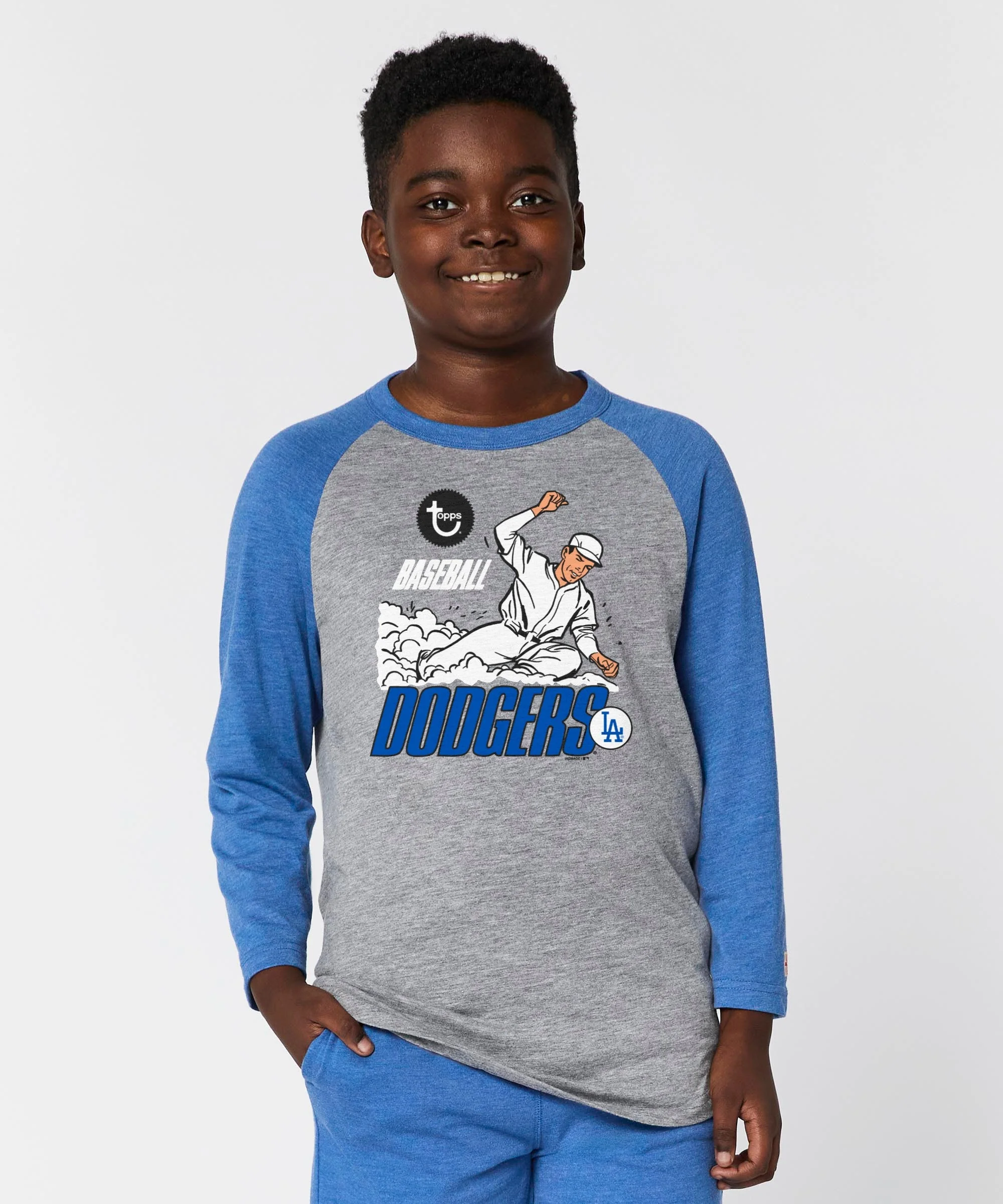 Youth MLB x Topps Los Angeles Dodgers Raglan - Image 3