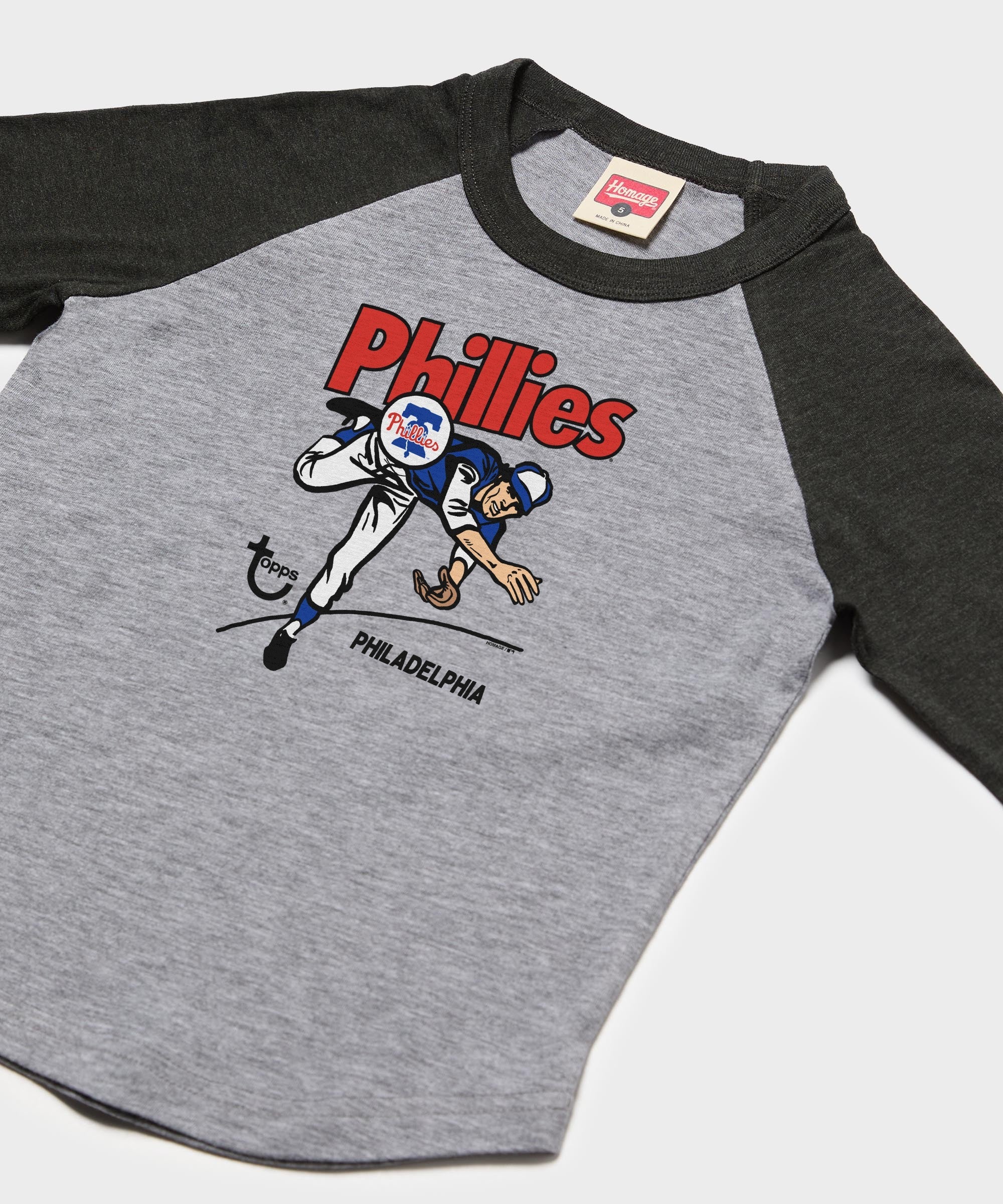 Youth MLB x Topps Philadelphia Phillies Raglan - Image 2