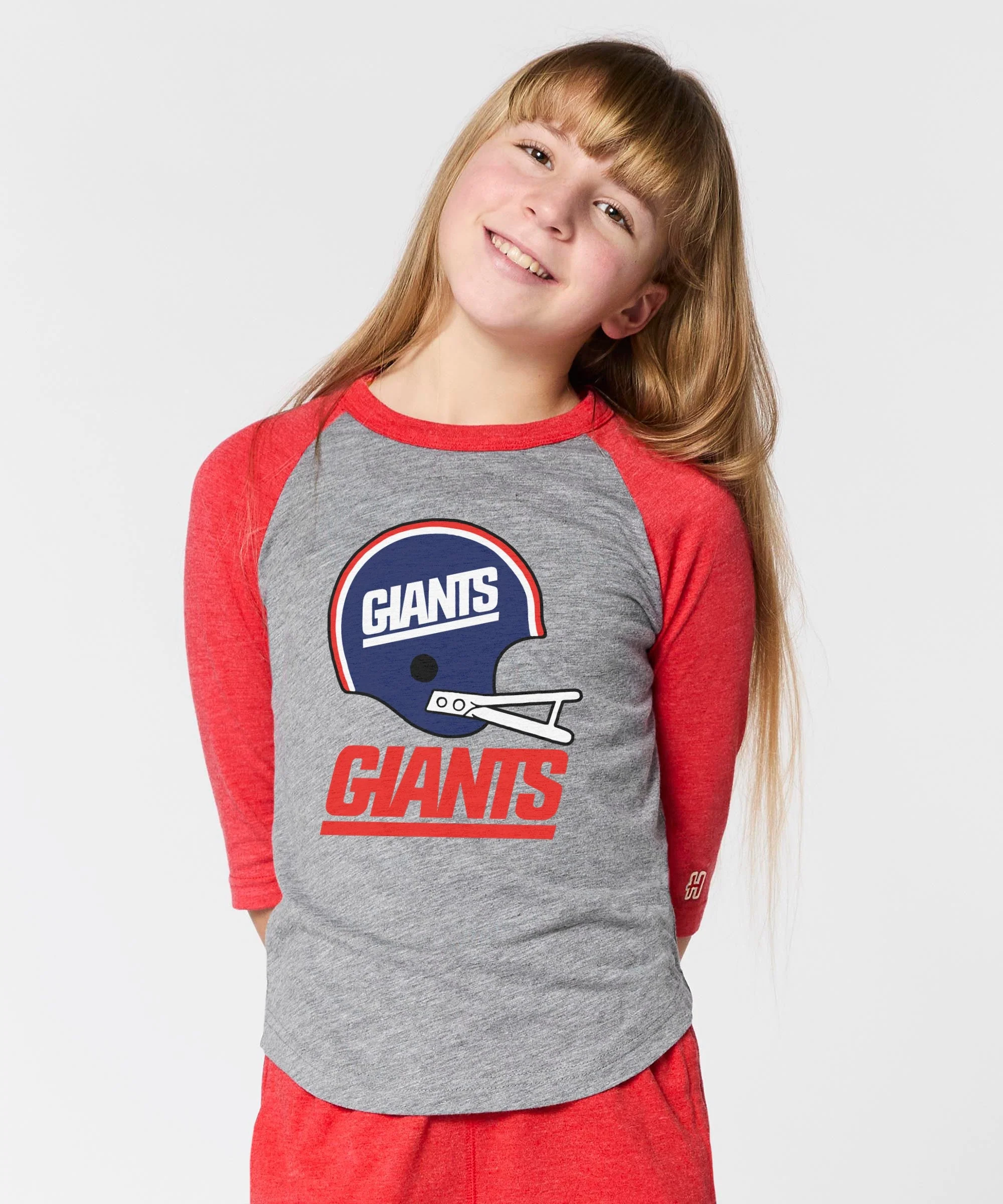 Youth New York Giants Big Helmet Raglan - Image 3