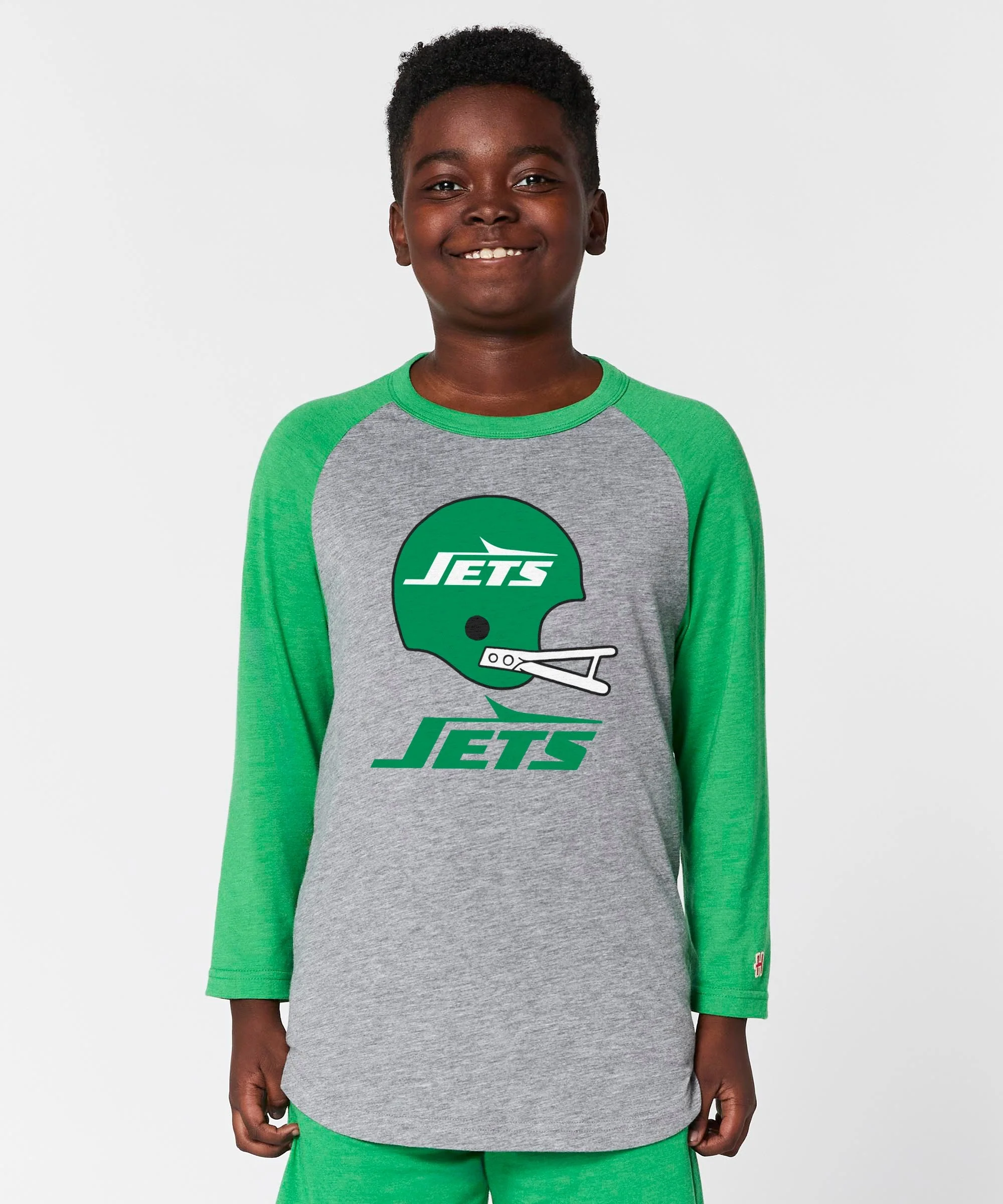 Youth New York Jets Big Helmet Raglan - Image 3