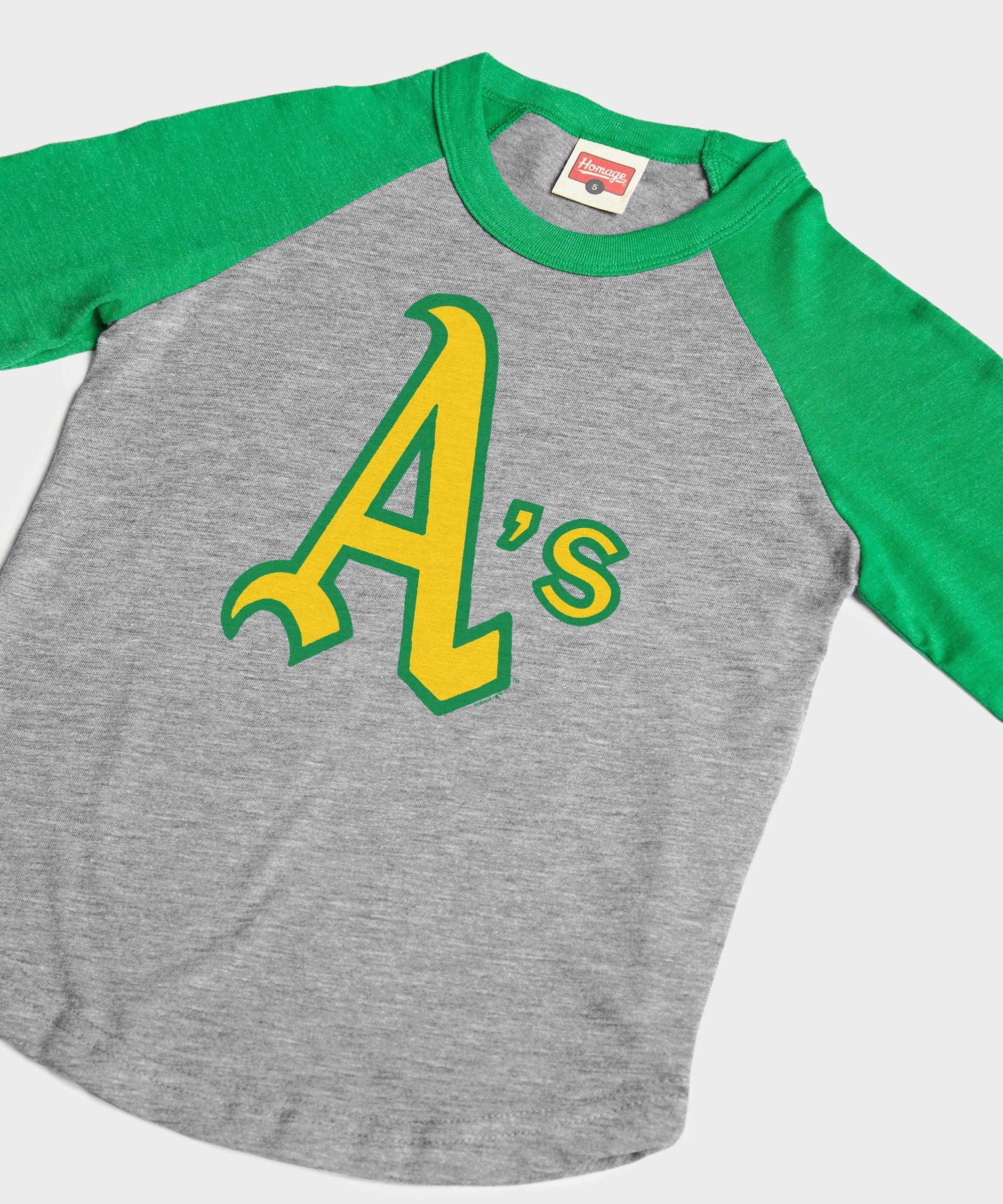 Youth Oakland Athletics Jersey Logo '70 Raglan - Image 2