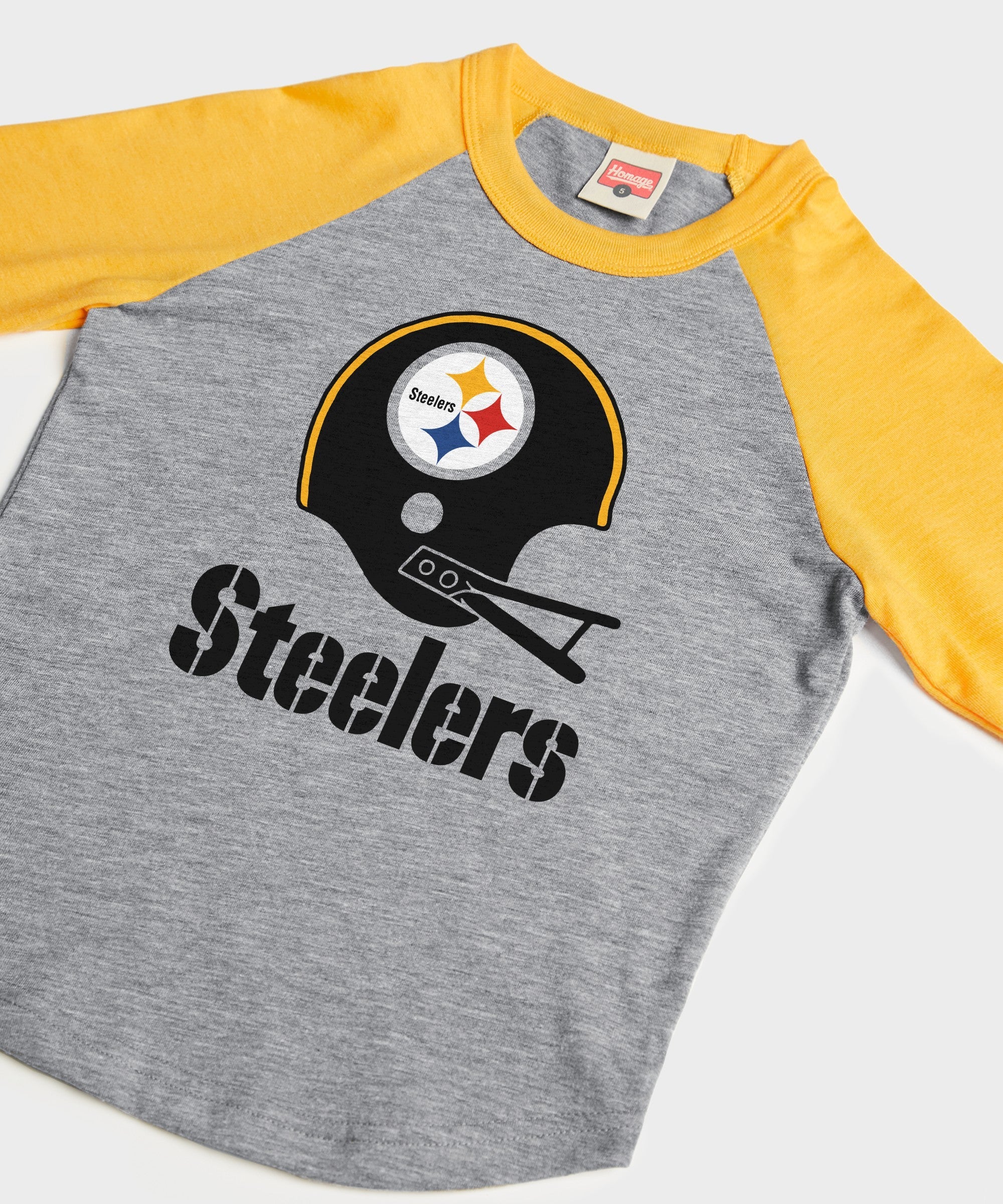 Youth Pittsburgh Steelers Big Helmet Raglan - Image 2