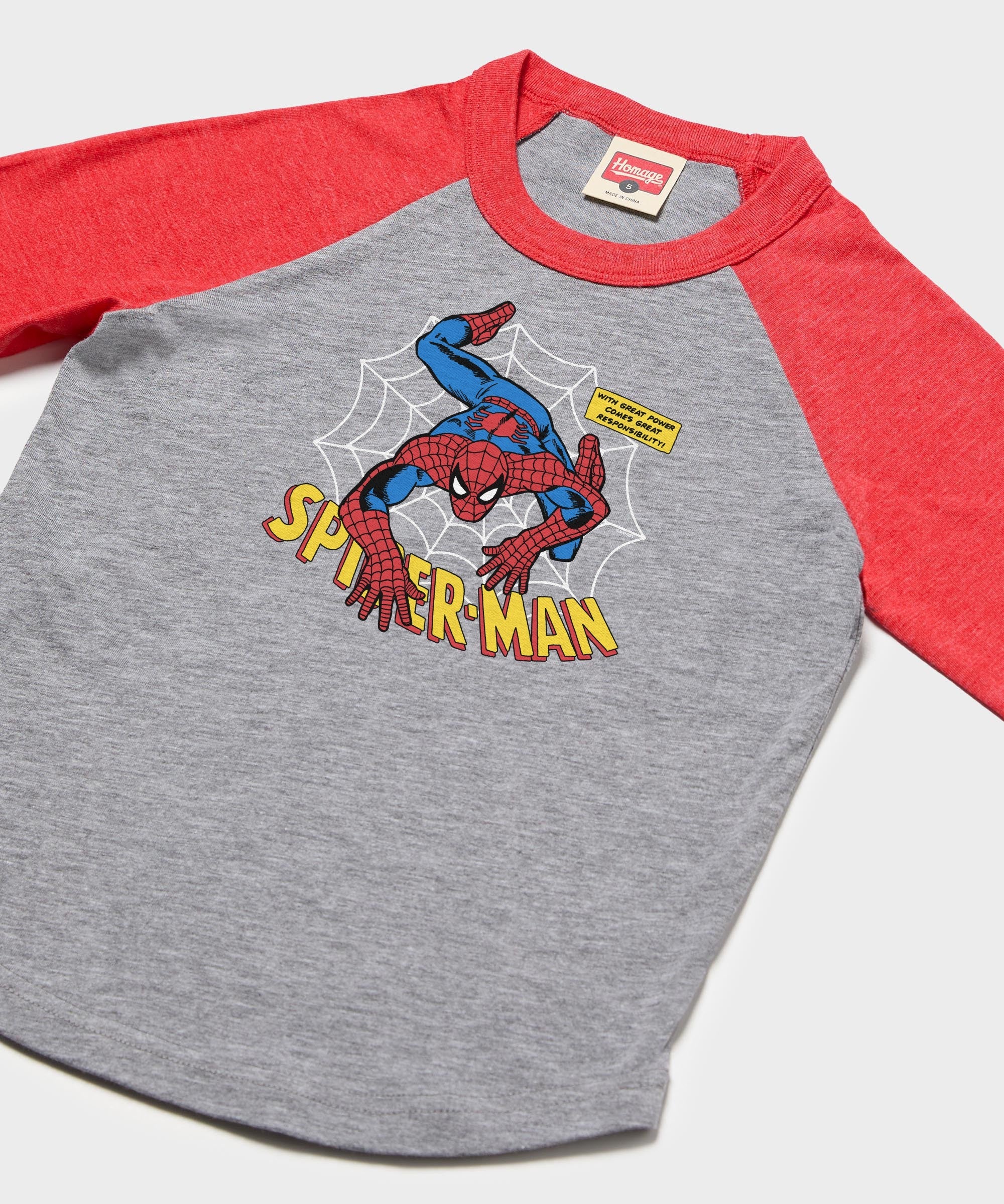 Youth Spider-Man With Great Power Raglan - Image 2